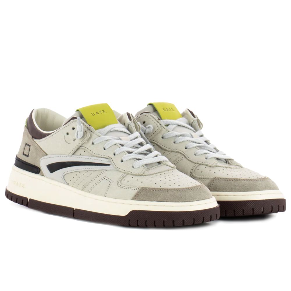D.A.T.E Beige Leather Sneaker -   -  D.A.T.E.