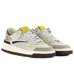 D.A.T.E Beige Leather Sneaker -   -  D.A.T.E.