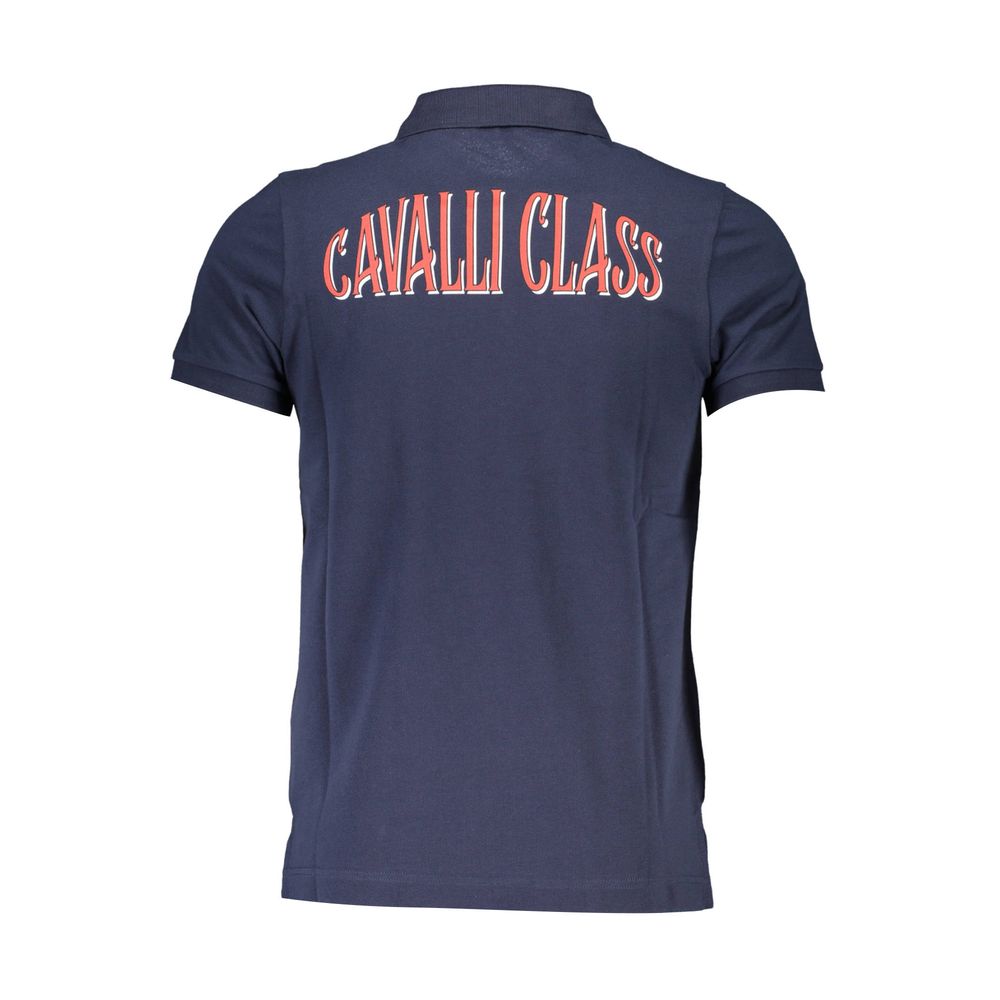 Cavalli Class Blue Cotton Men Polo Shirt -   -  Cavalli Class.
