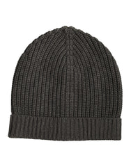 Dolce & Gabbana Dark Gray Cashmere Knit Winter Beanie Hat -   -  Dolce & Gabbana.