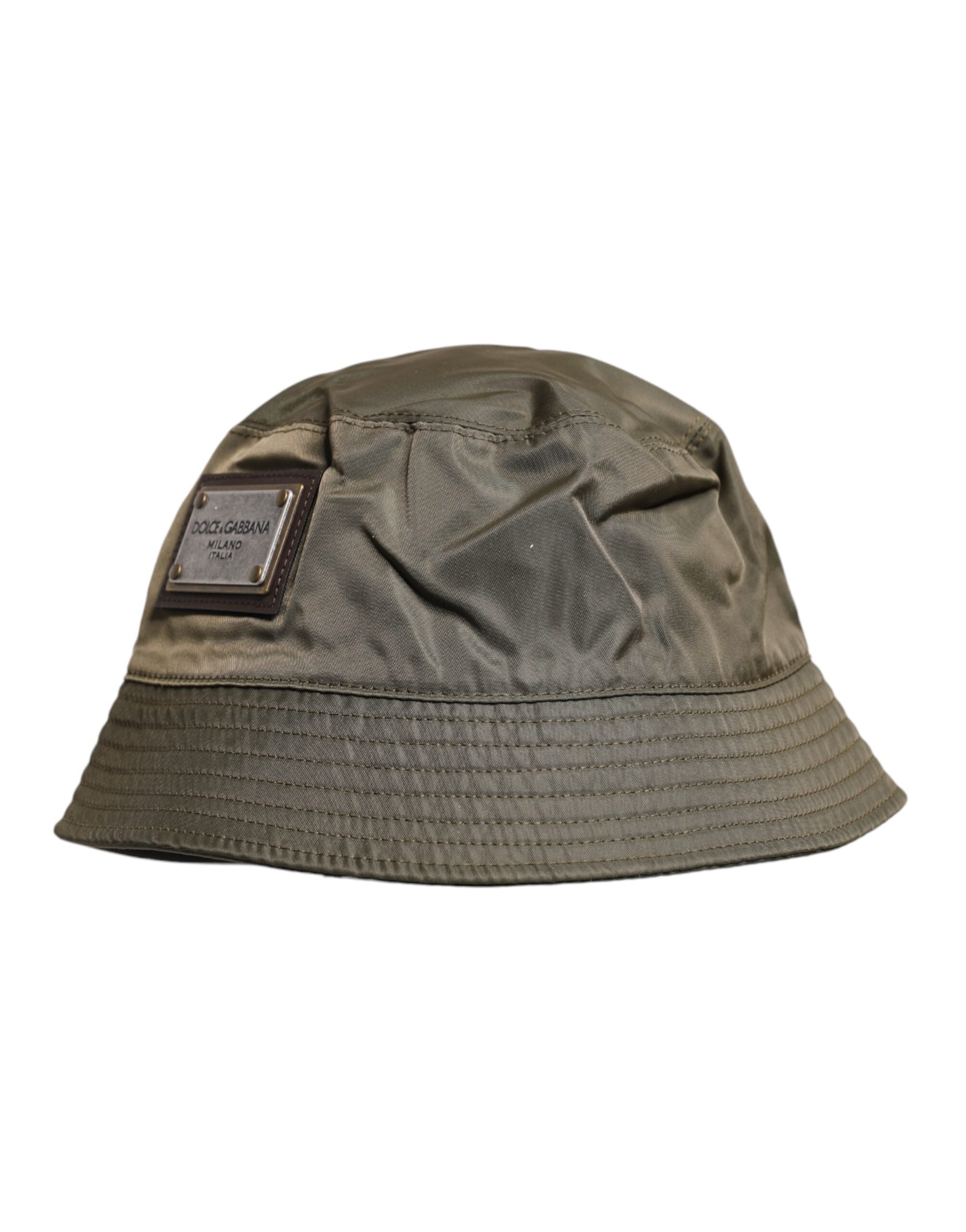 Dolce & Gabbana Brown DG Plaque Wide Brim Bucket Hat -   -  Dolce & Gabbana.
