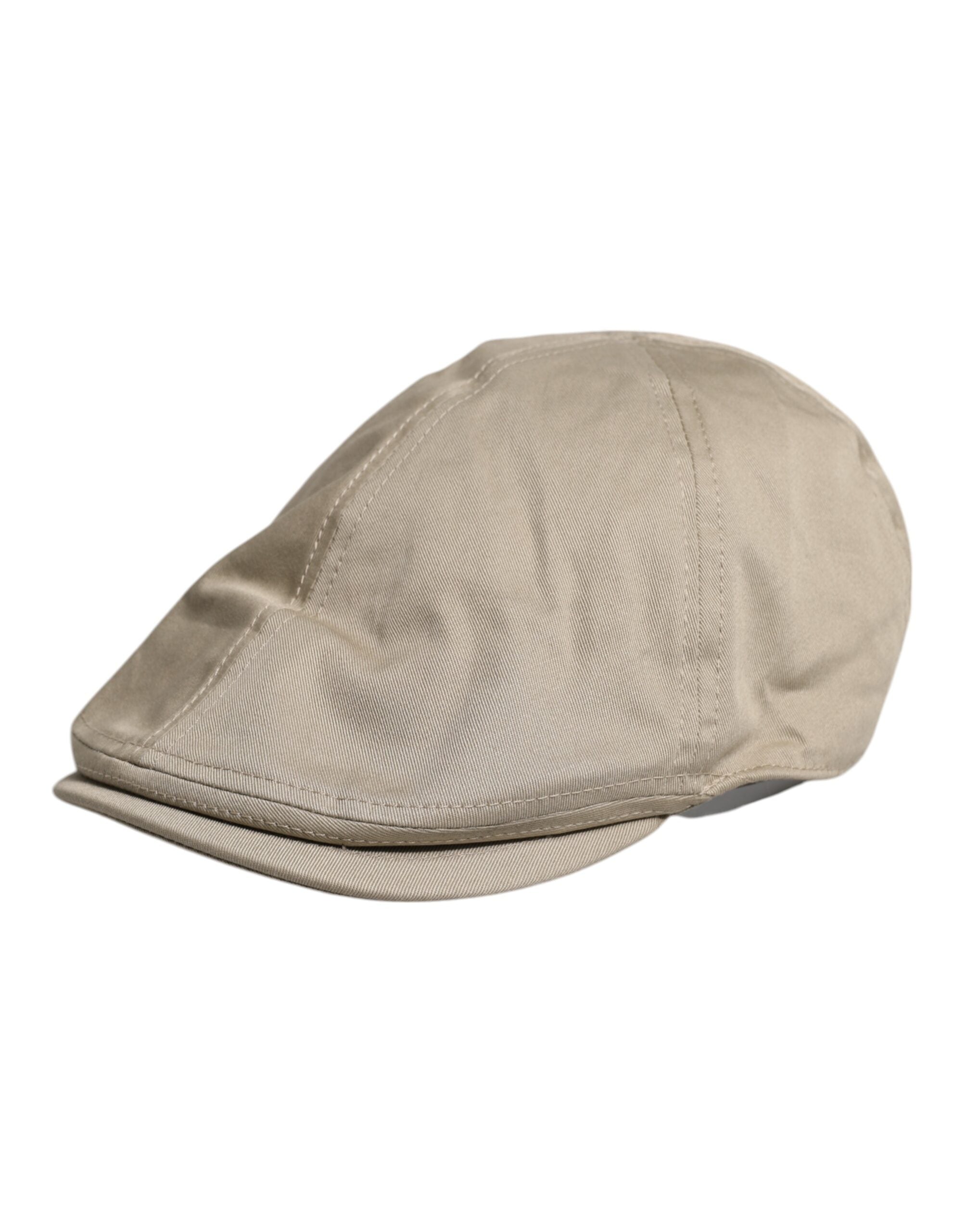 Dolce & Gabbana Beige Cotton Newsboy Capello Cabbie Hat -   -  Dolce & Gabbana.