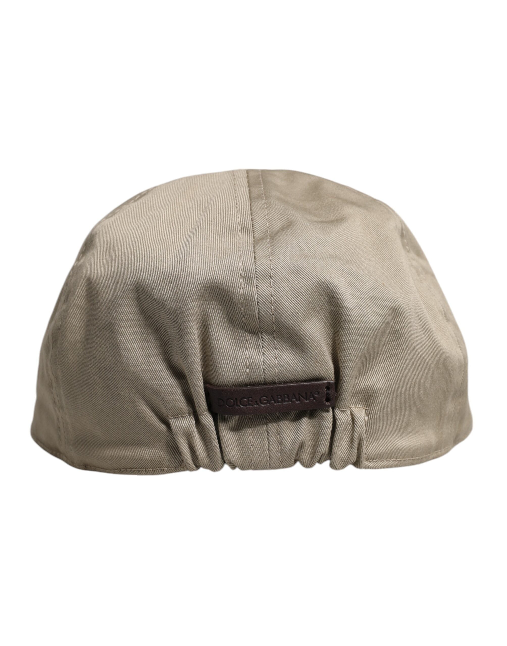 Dolce & Gabbana Beige Cotton Newsboy Capello Cabbie Hat -   -  Dolce & Gabbana.