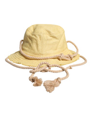Dolce & Gabbana Yellow Cotton Wide Brim Bucket -   -  Dolce & Gabbana.