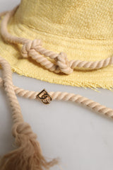 Dolce & Gabbana Yellow Cotton Wide Brim Bucket -   -  Dolce & Gabbana.