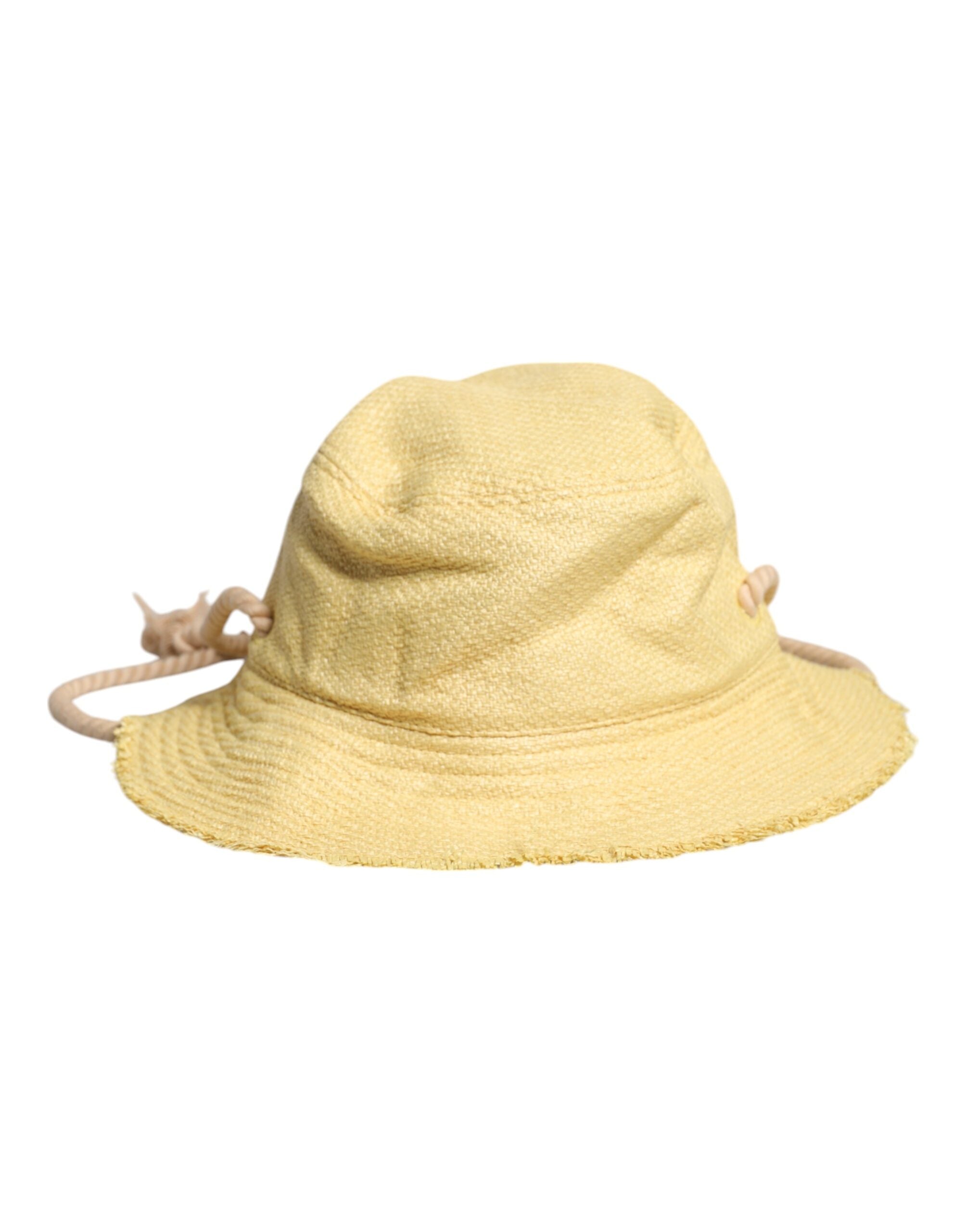 Dolce & Gabbana Yellow Cotton Wide Brim Bucket -   -  Dolce & Gabbana.