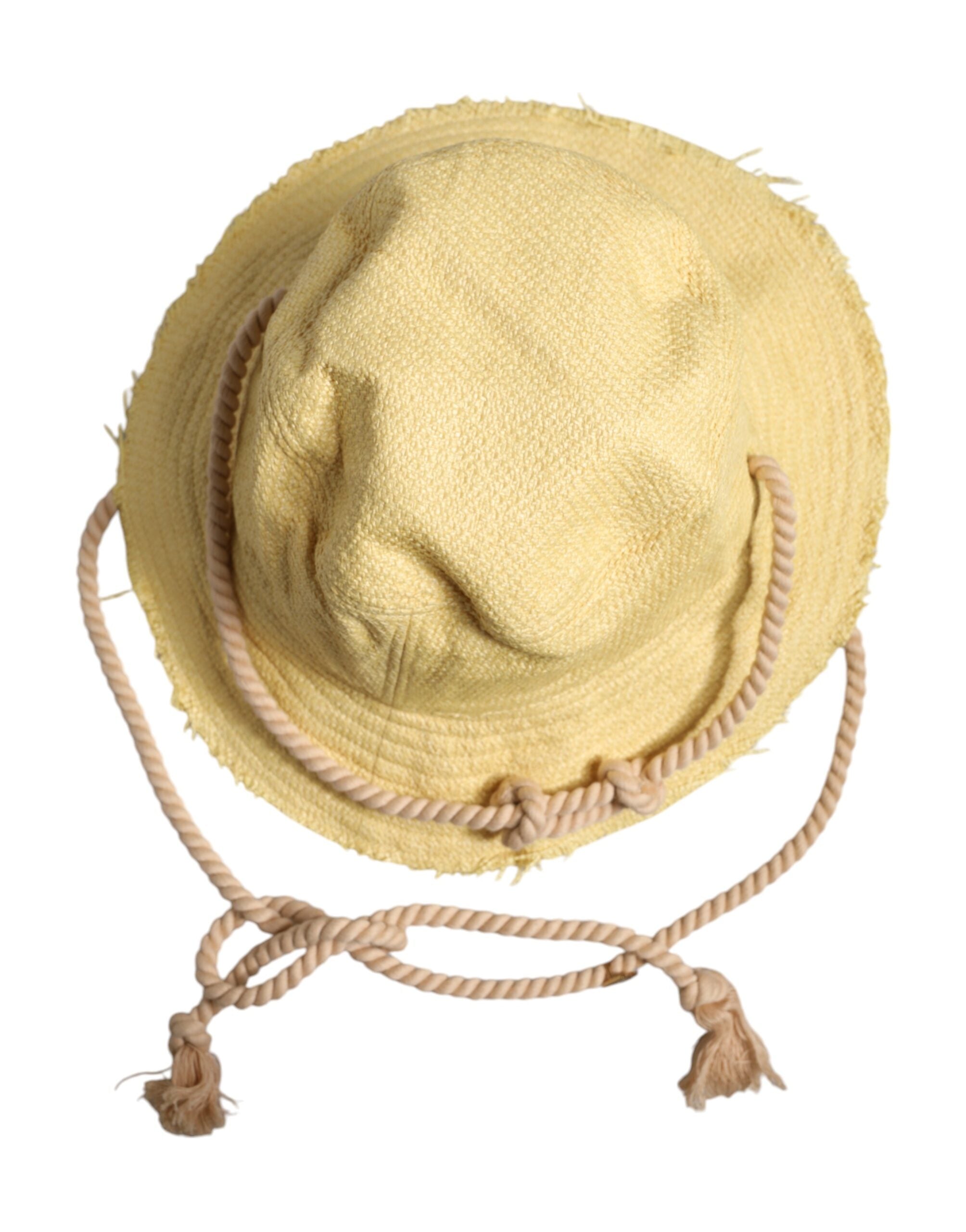Dolce & Gabbana Yellow Cotton Wide Brim Bucket -   -  Dolce & Gabbana.