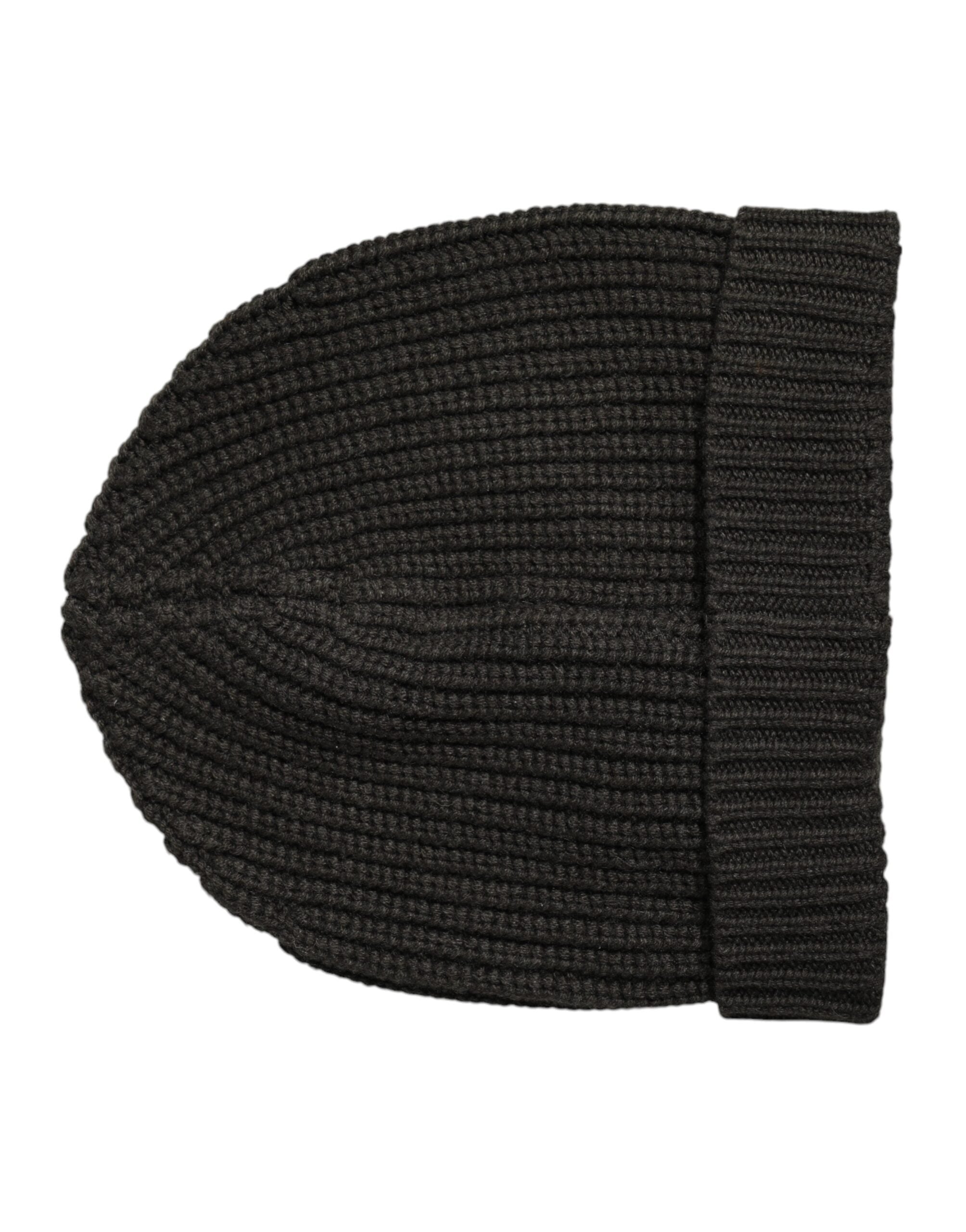Dolce & Gabbana Dark Gray Cashmere Knit Winter Beanie Hat -   -  Dolce & Gabbana.