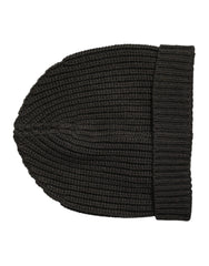 Dolce & Gabbana Dark Gray Cashmere Knit Winter Beanie Hat -   -  Dolce & Gabbana.