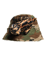 Dolce & Gabbana Multicolor Leopard Embellish Wide Brim Bucket Hat -   -  Dolce & Gabbana.