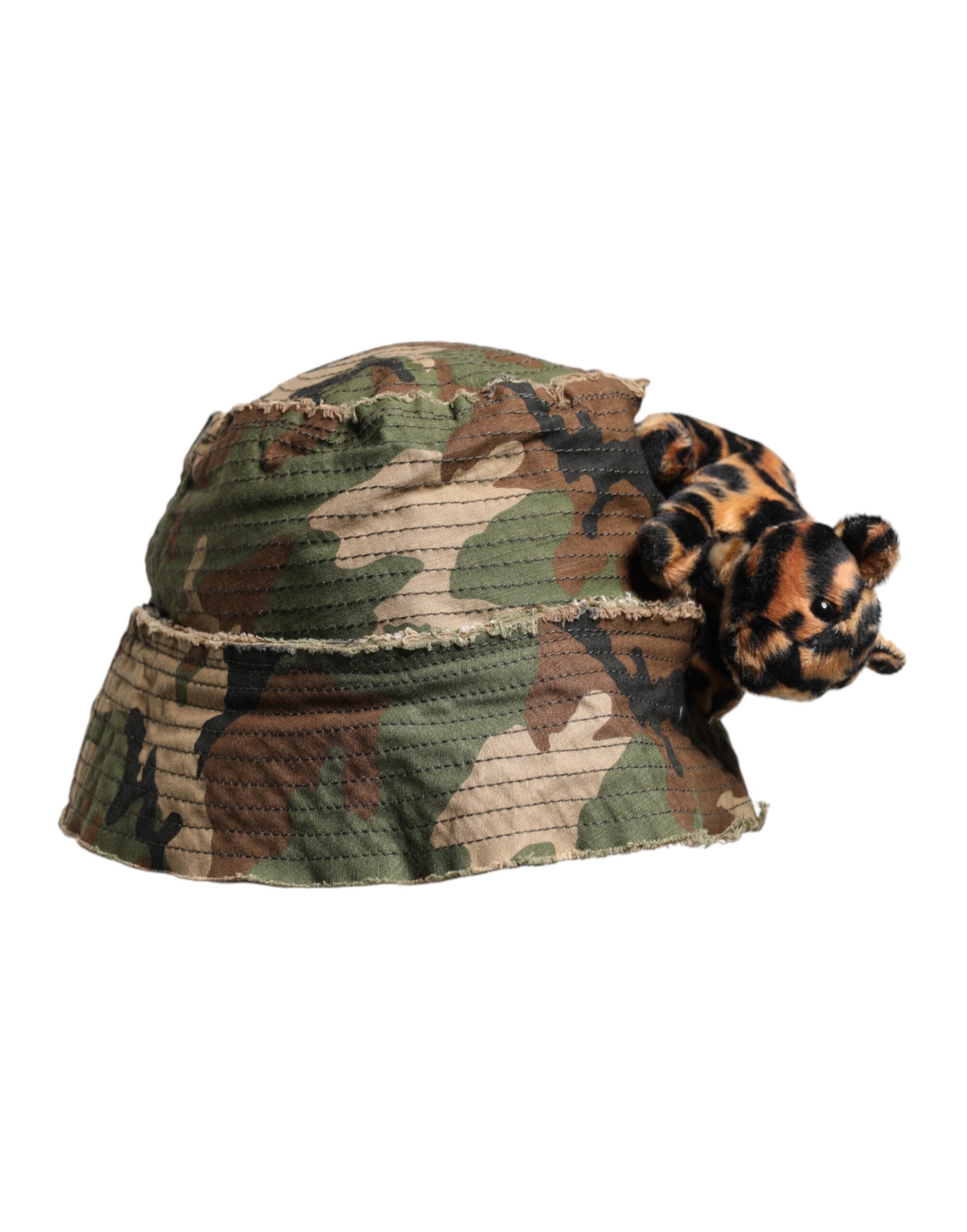 Dolce & Gabbana Multicolor Leopard Embellish Wide Brim Bucket Hat -   -  Dolce & Gabbana.
