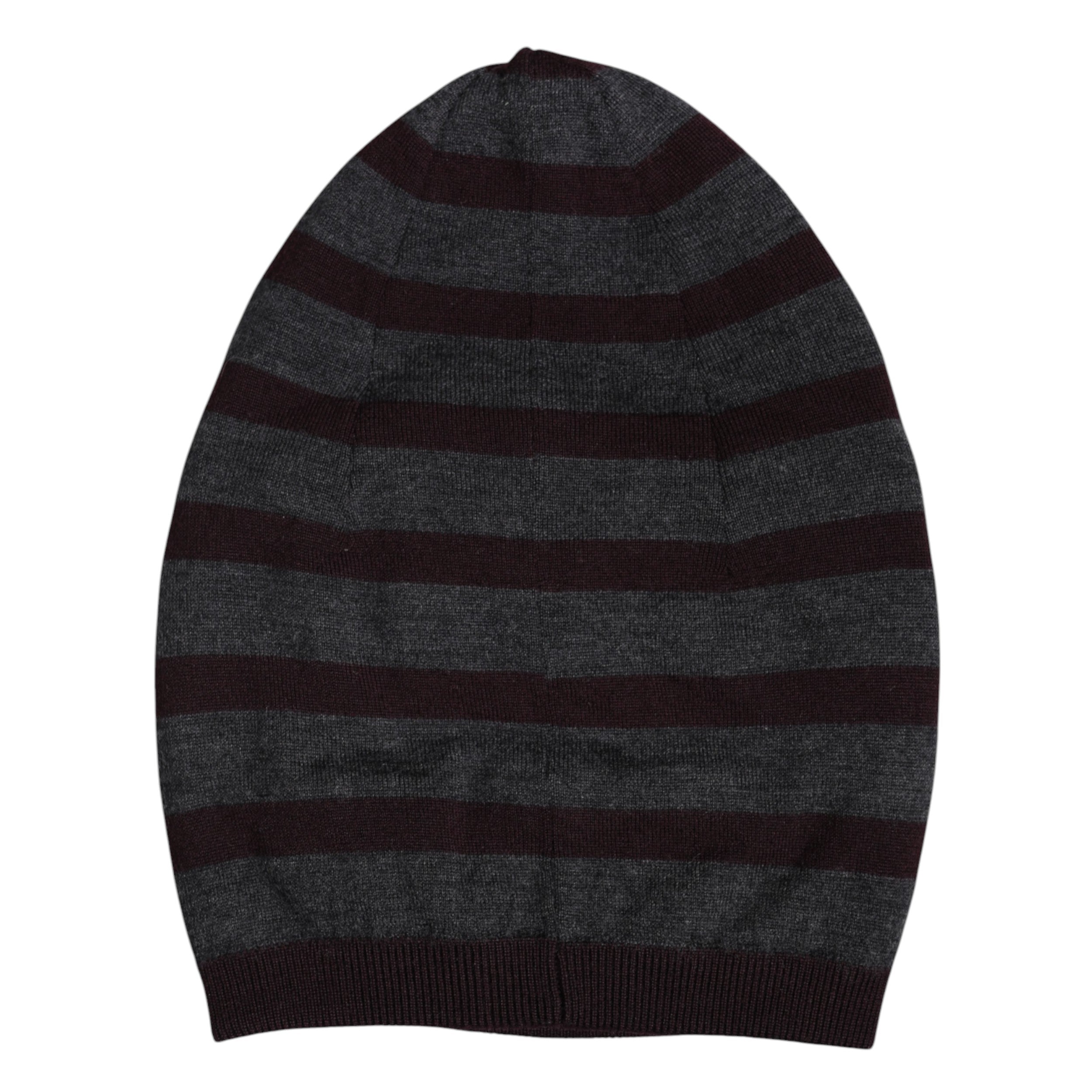 Dolce & Gabbana Gray Striped Wool Knitted Winter Beanie Hat -   -  Dolce & Gabbana.