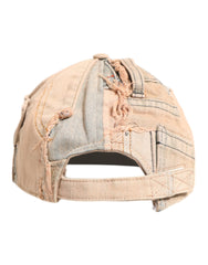 Dolce & Gabbana Beige Tattered Cotton 6 Panels Baseball Cap -   -  Dolce & Gabbana.