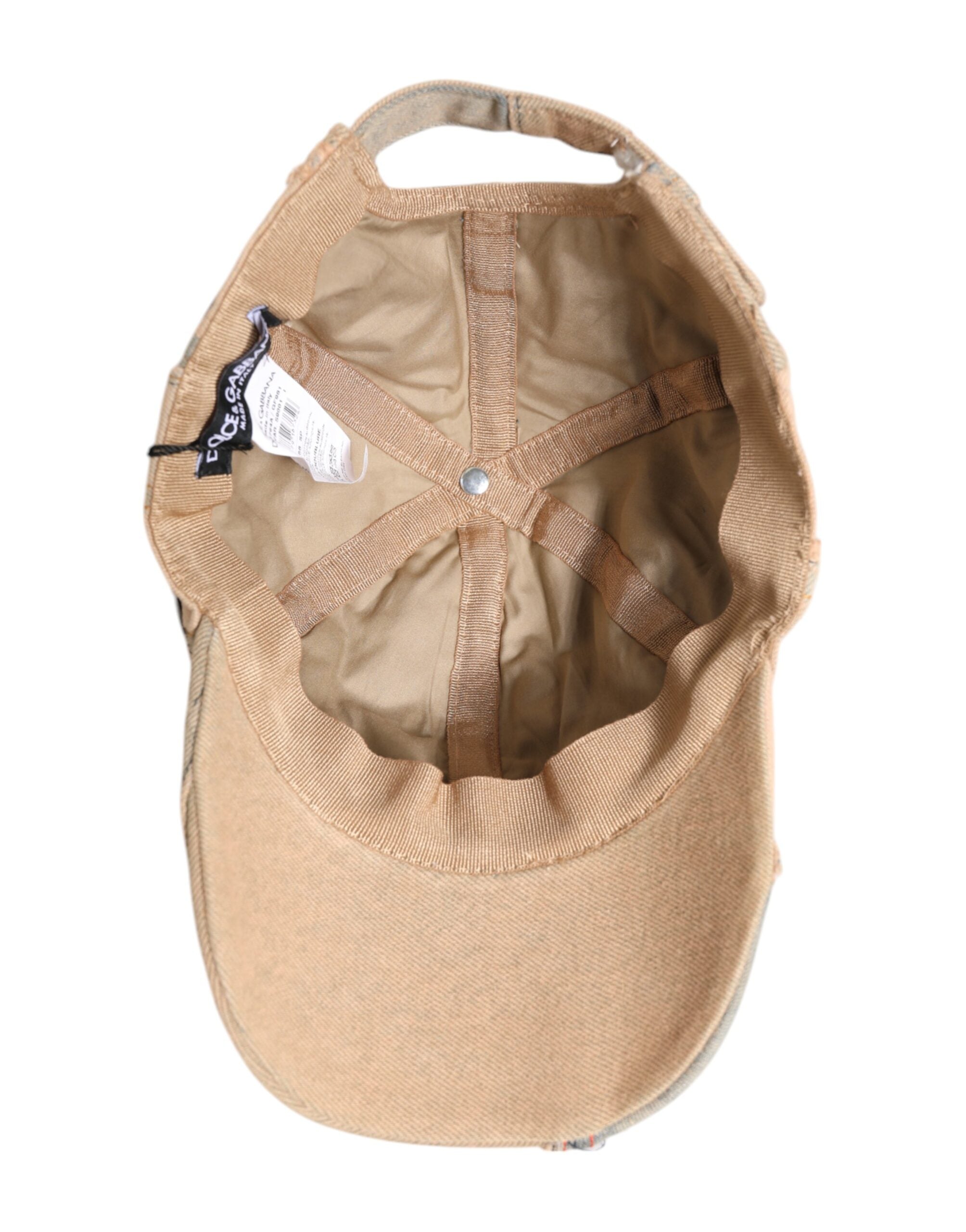 Dolce & Gabbana Beige Tattered Cotton 6 Panels Baseball Cap -   -  Dolce & Gabbana.