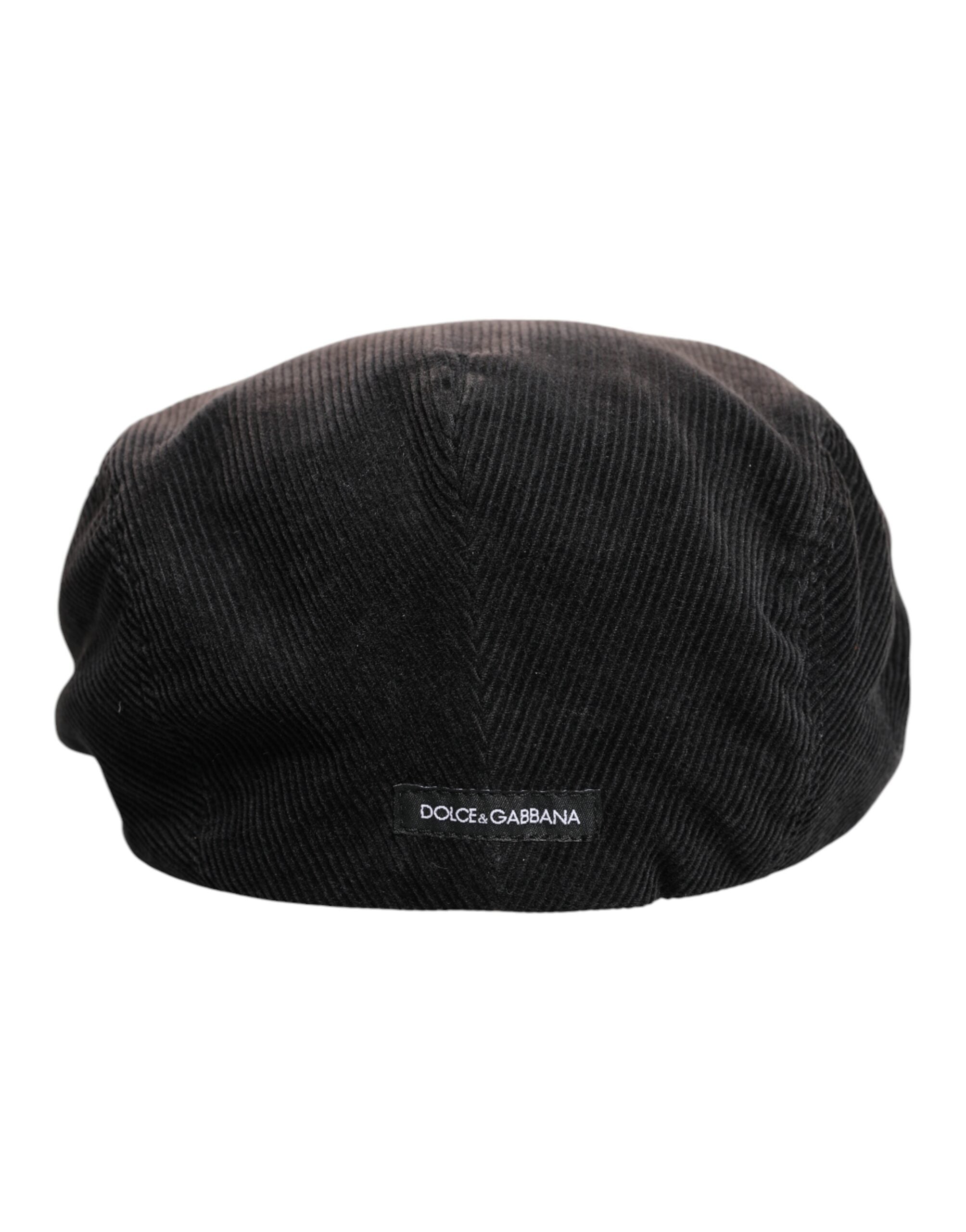 Dolce & Gabbana Brown Cotton Newsboy Capello Cabbie Hat -   -  Dolce & Gabbana.