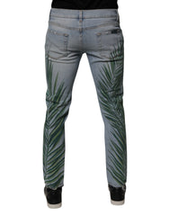 Dolce & Gabbana Light Blue Leaf Cotton Classic Men Denim Jeans -   -  Dolce & Gabbana.