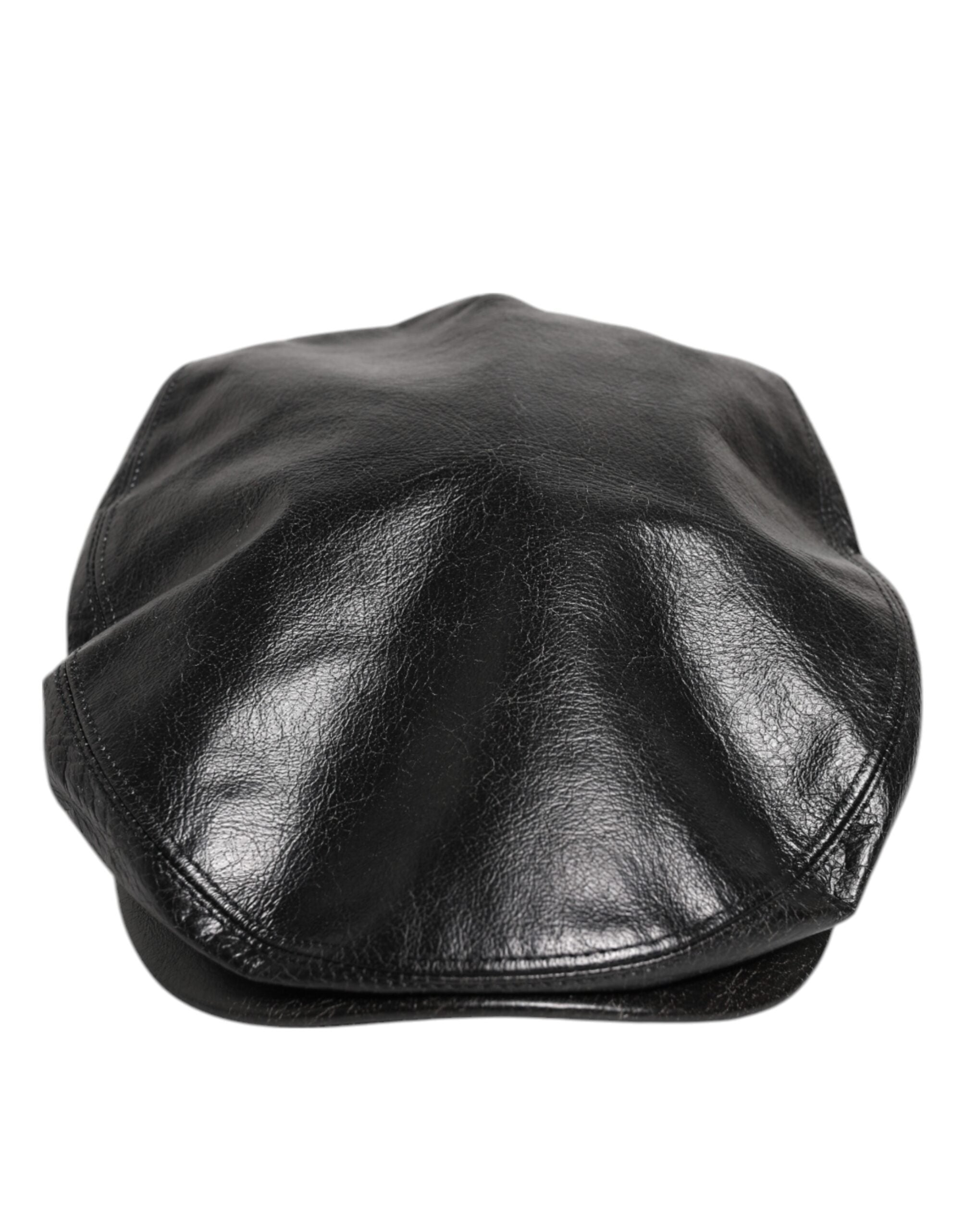 Dolce & Gabbana Black Calf Newsboy Capello Cabbie Hat -   -  Dolce & Gabbana.