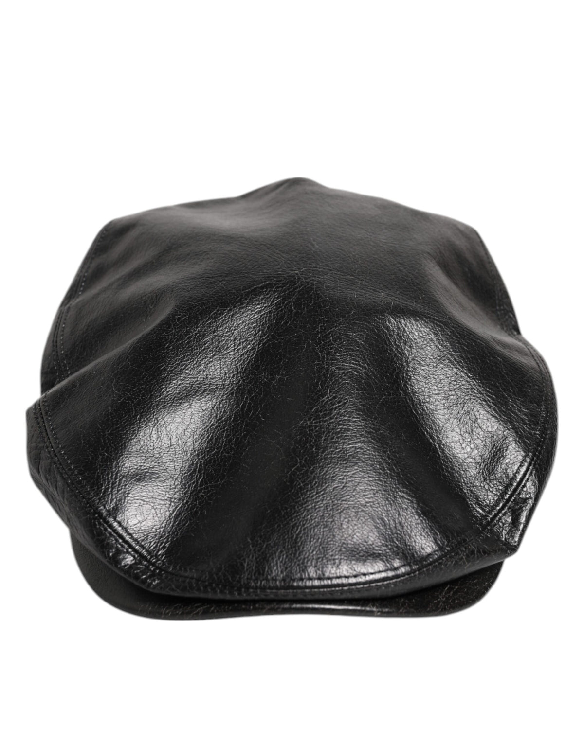Dolce & Gabbana Black Calf Newsboy Capello Cabbie Hat -   -  Dolce & Gabbana.