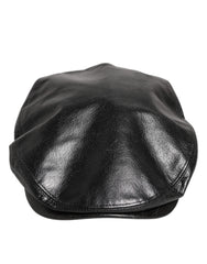 Dolce & Gabbana Black Calf Newsboy Capello Cabbie Hat -   -  Dolce & Gabbana.