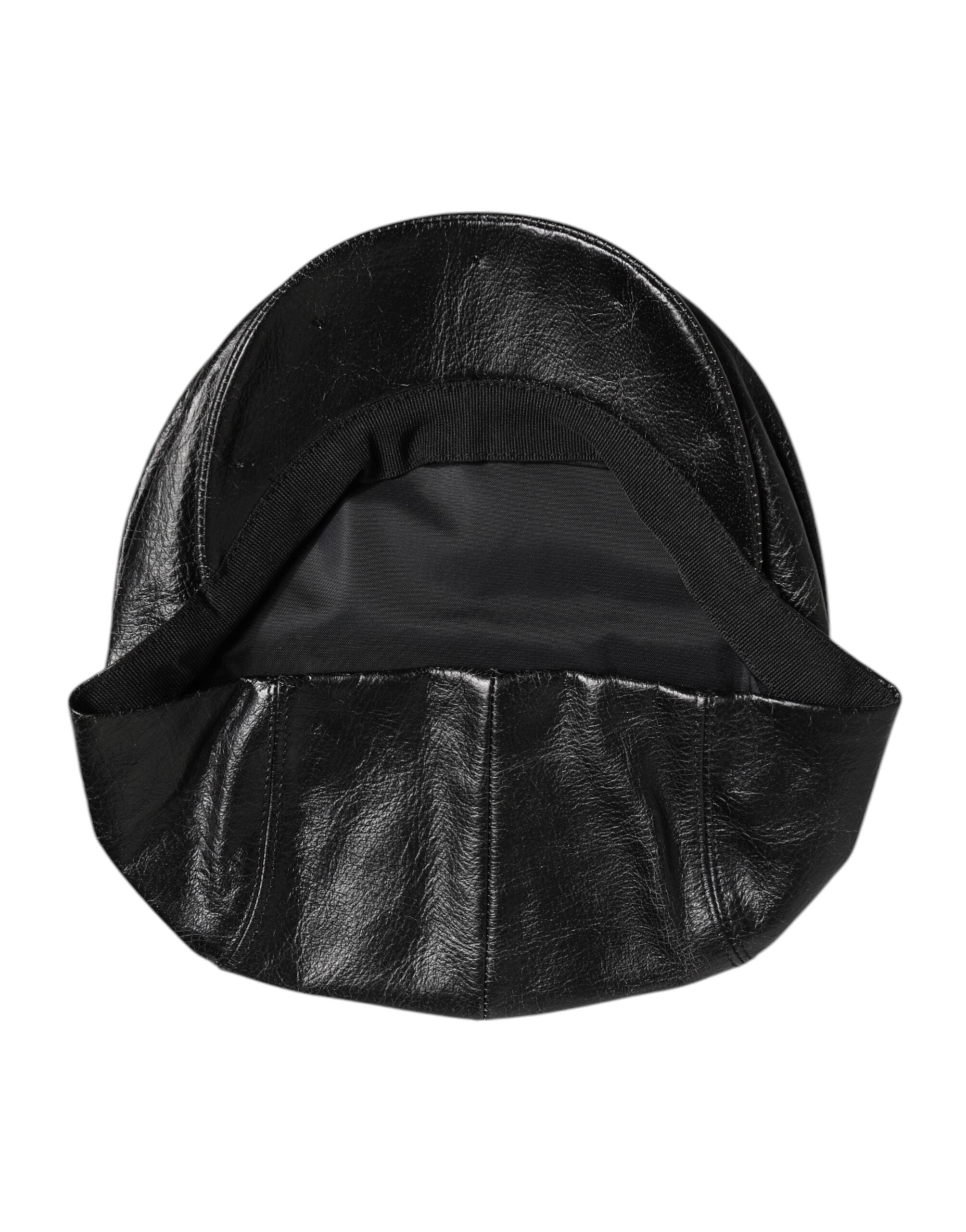 Dolce & Gabbana Black Calf Newsboy Capello Cabbie Hat -   -  Dolce & Gabbana.