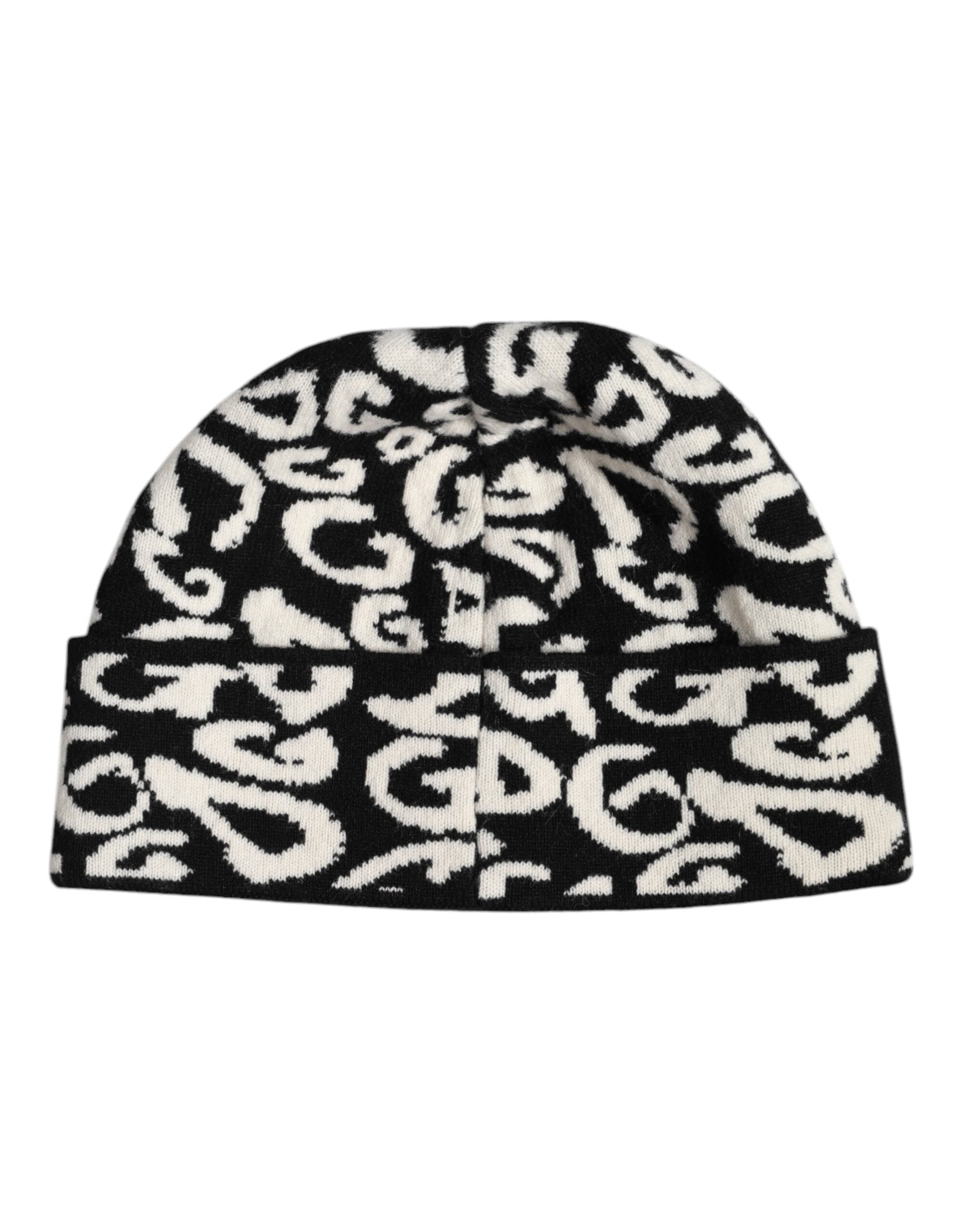 Dolce & Gabbana Black White Wool Knitted Winter Beanie Hat -   -  Dolce & Gabbana.