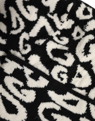Dolce & Gabbana Black White Wool Knitted Winter Beanie Hat -   -  Dolce & Gabbana.