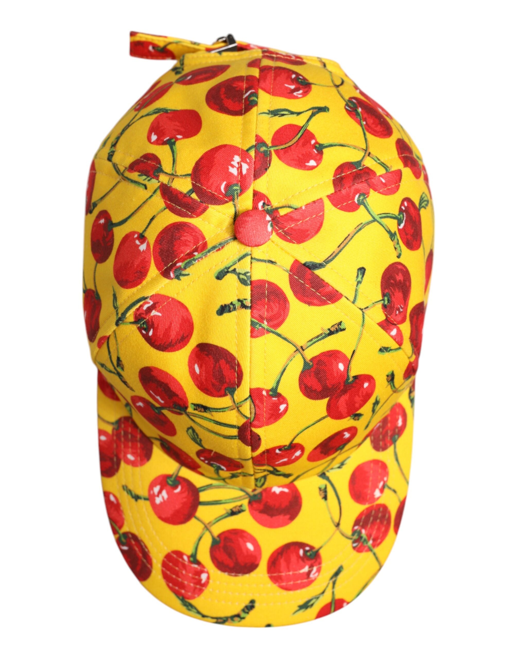 Dolce & Gabbana Yellow Cotton Printed 6 Panels Baseball Cap -   -  Dolce & Gabbana.