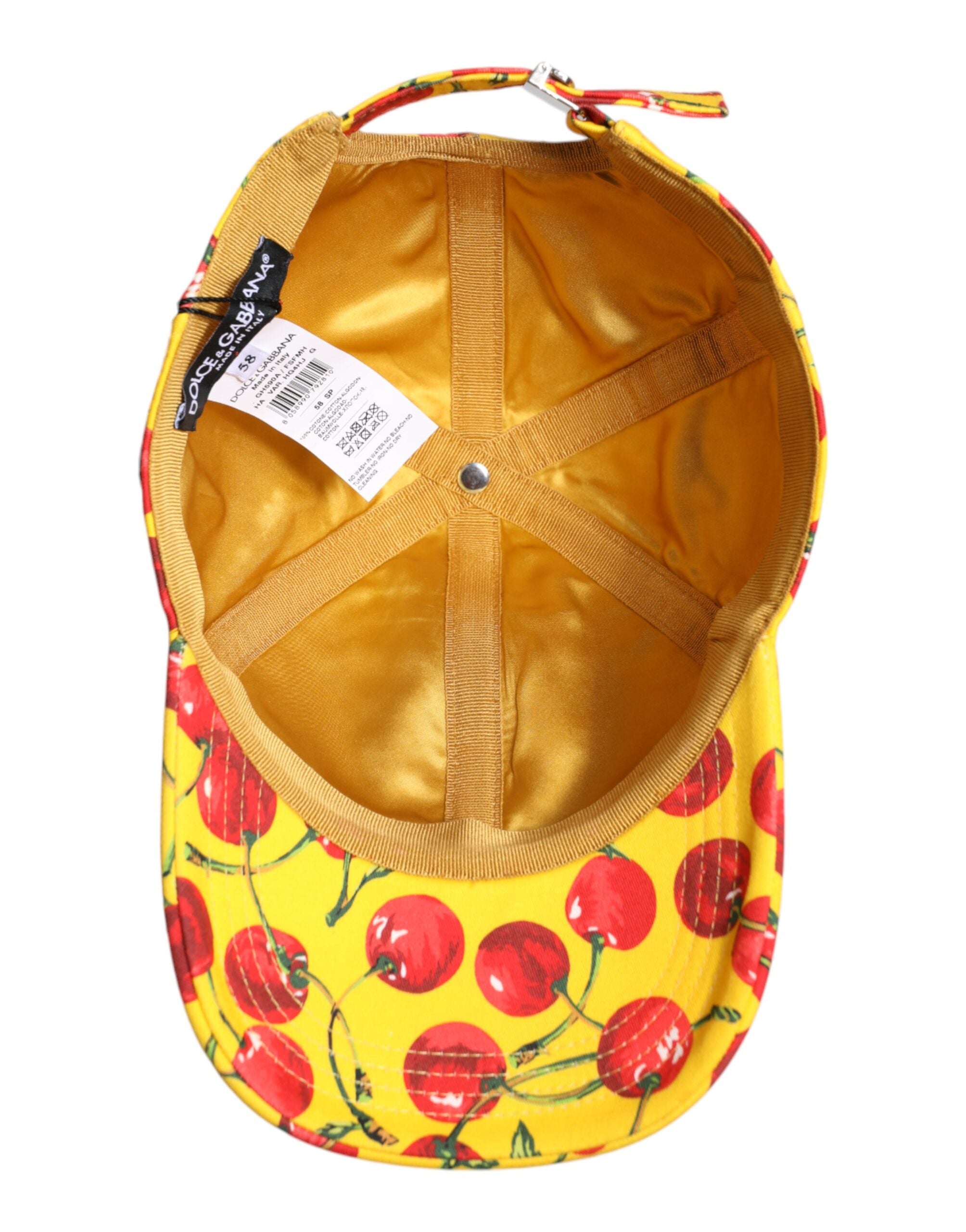 Dolce & Gabbana Yellow Cotton Printed 6 Panels Baseball Cap -   -  Dolce & Gabbana.