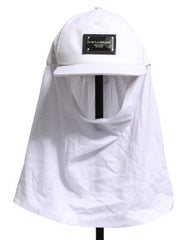 Dolce & Gabbana White Cotton DG Logo Plaque Baseball Balaclava Cap -   -  Dolce & Gabbana.
