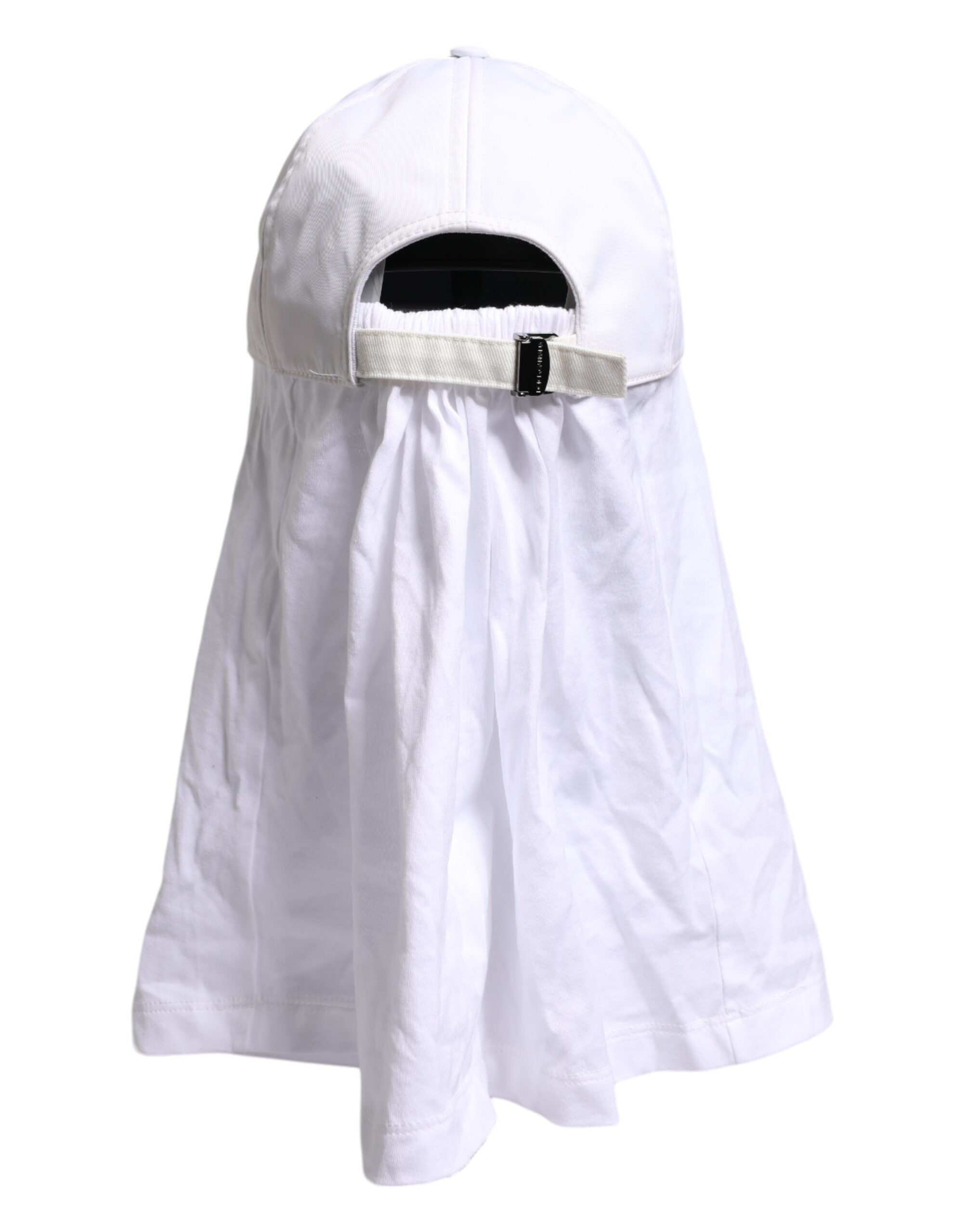 Dolce & Gabbana White Cotton DG Logo Plaque Baseball Balaclava Cap -   -  Dolce & Gabbana.
