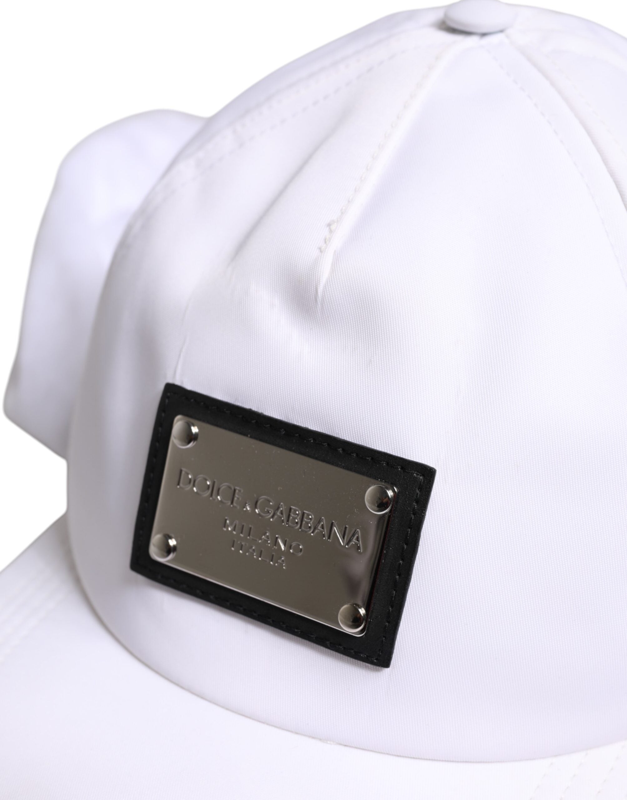 Dolce & Gabbana White Cotton DG Logo Plaque Baseball Balaclava Cap -   -  Dolce & Gabbana.