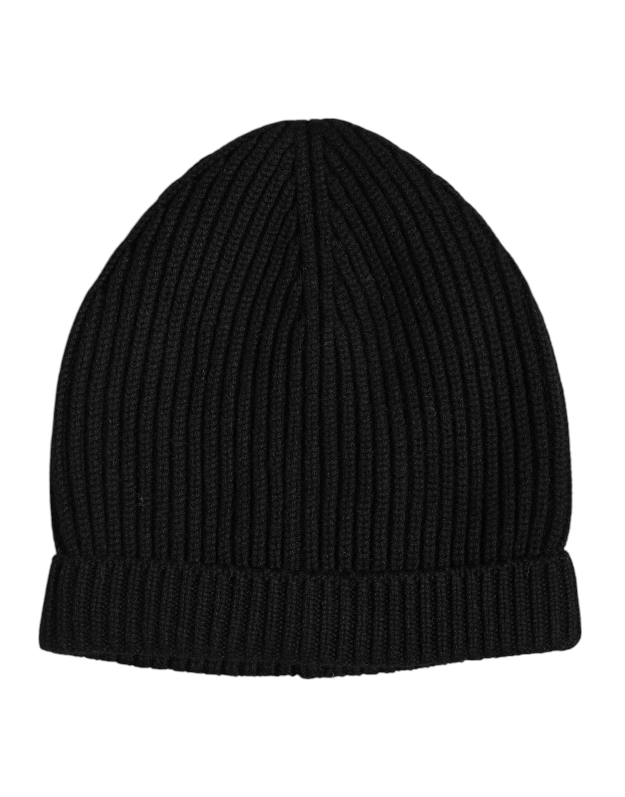 Dolce & Gabbana Black Cashmere Knitted Winter Beanie Hat -   -  Dolce & Gabbana.