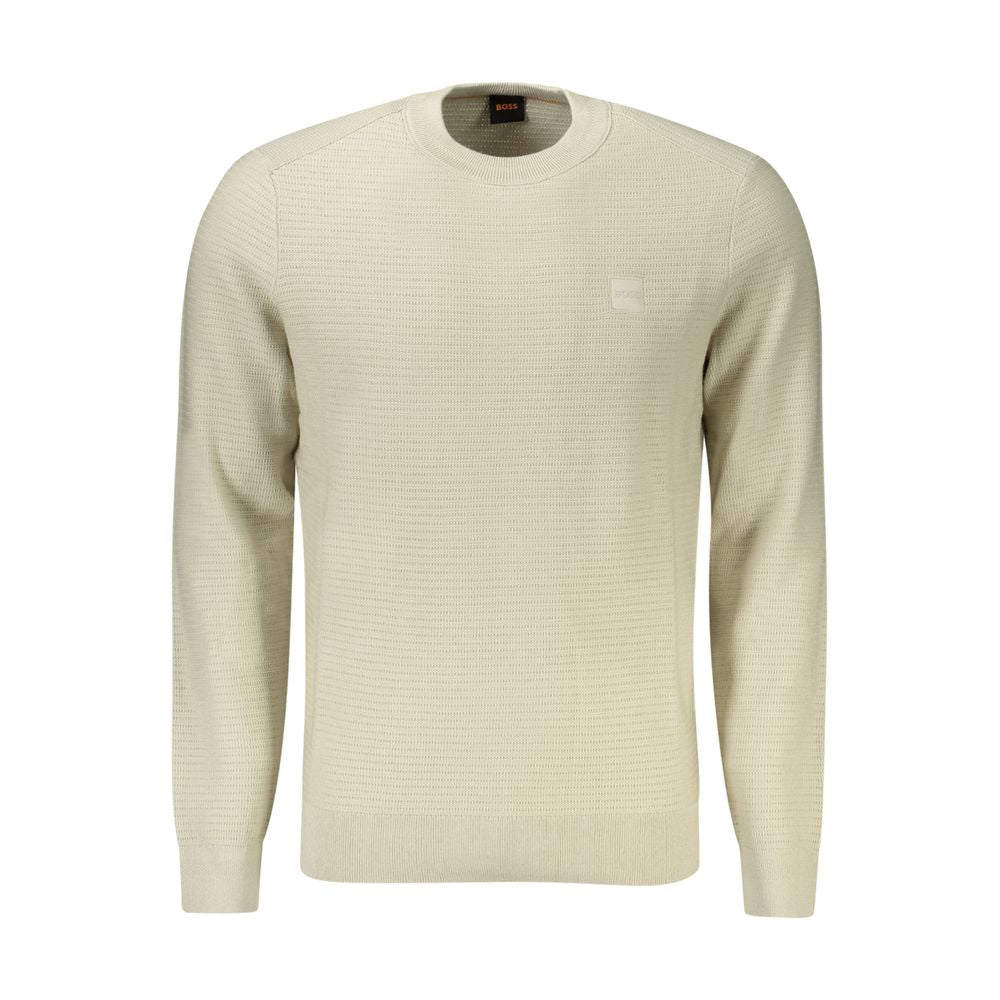 Hugo Boss Beige Cotton Men Sweater -   -  Hugo Boss.