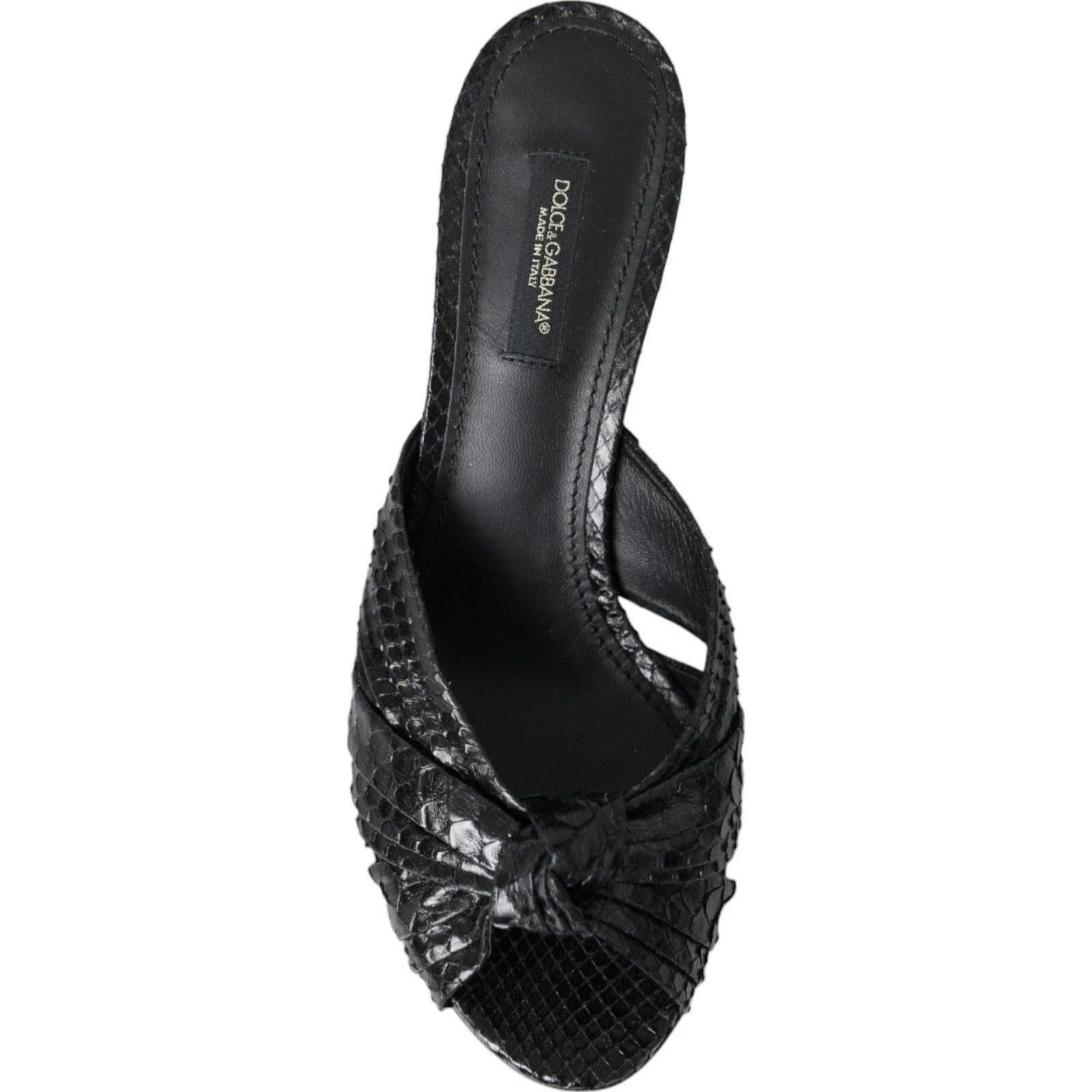 Dolce & Gabbana Black Python Leather Heels Slides Shoes -   -  Dolce & Gabbana.