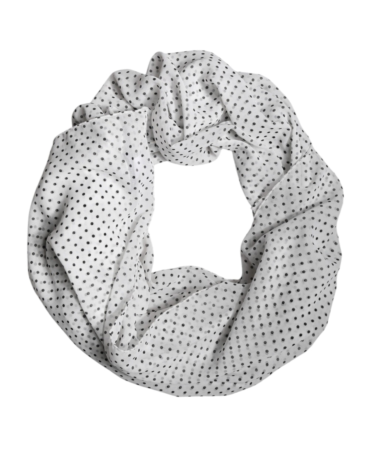 Dolce & Gabbana White Polka Dots Polyester Wrap Shawl Scarf -   -  Dolce & Gabbana.
