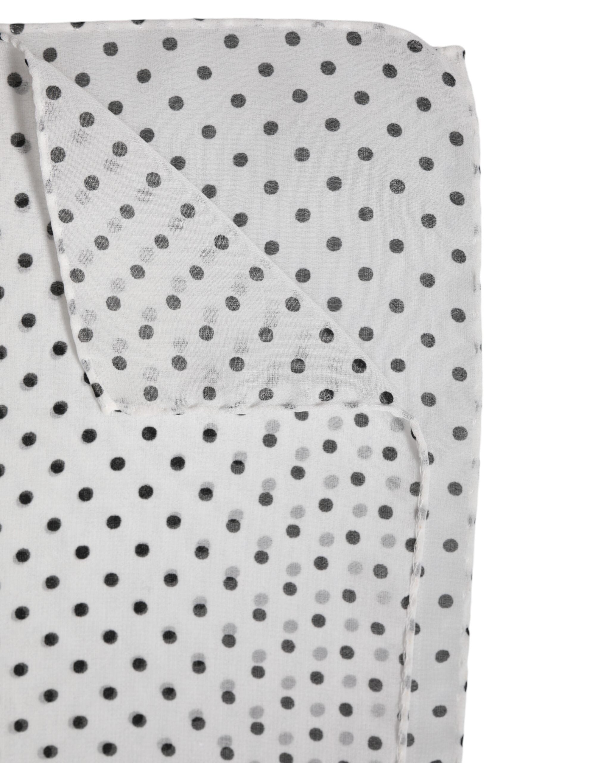 Dolce & Gabbana White Polka Dots Polyester Wrap Shawl Scarf -   -  Dolce & Gabbana.