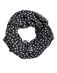 Dolce & Gabbana Black Polka Dots Polyester Wrap Shawl Scarf -   -  Dolce & Gabbana.
