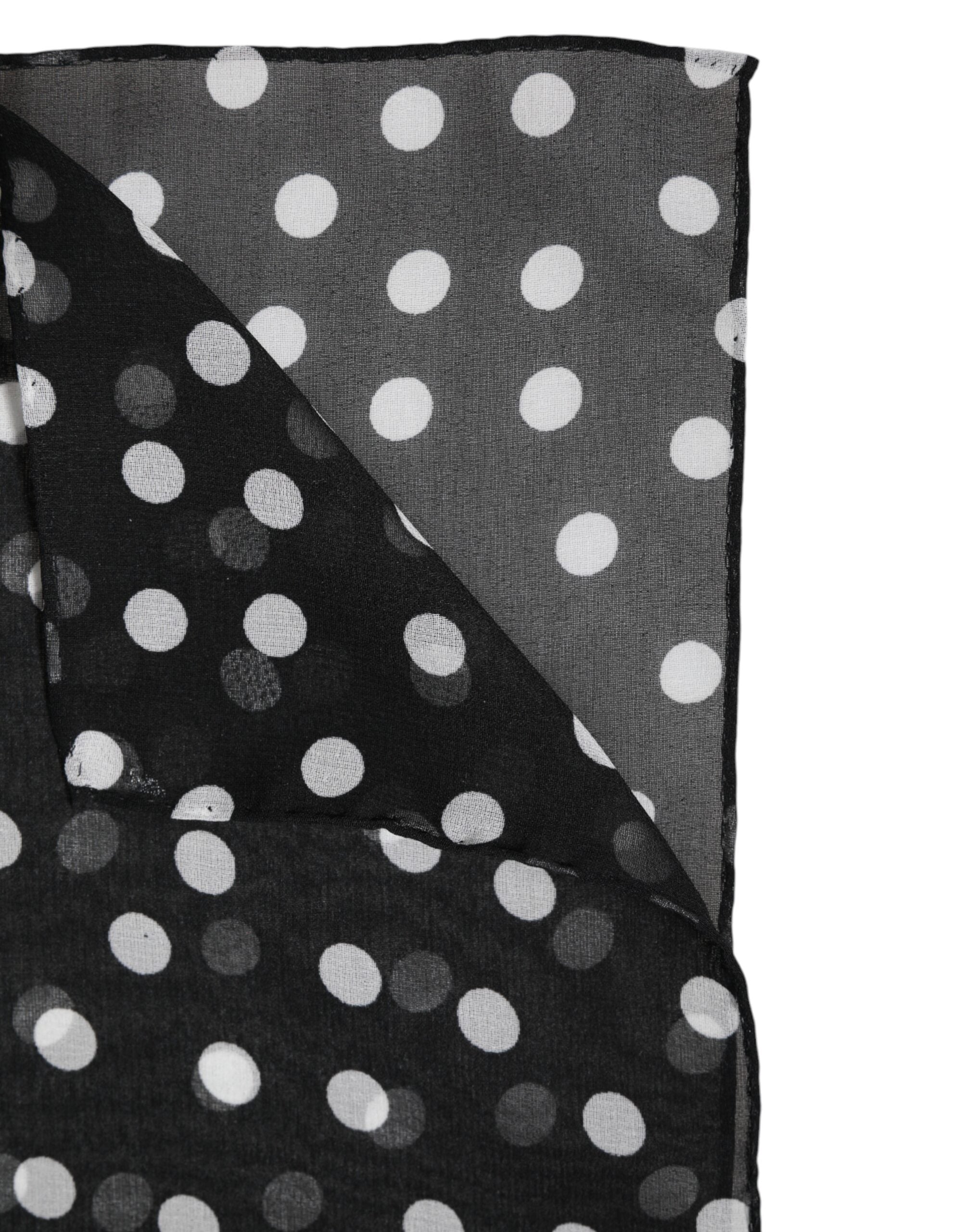 Dolce & Gabbana Black Polka Dots Polyester Wrap Shawl Scarf -   -  Dolce & Gabbana.