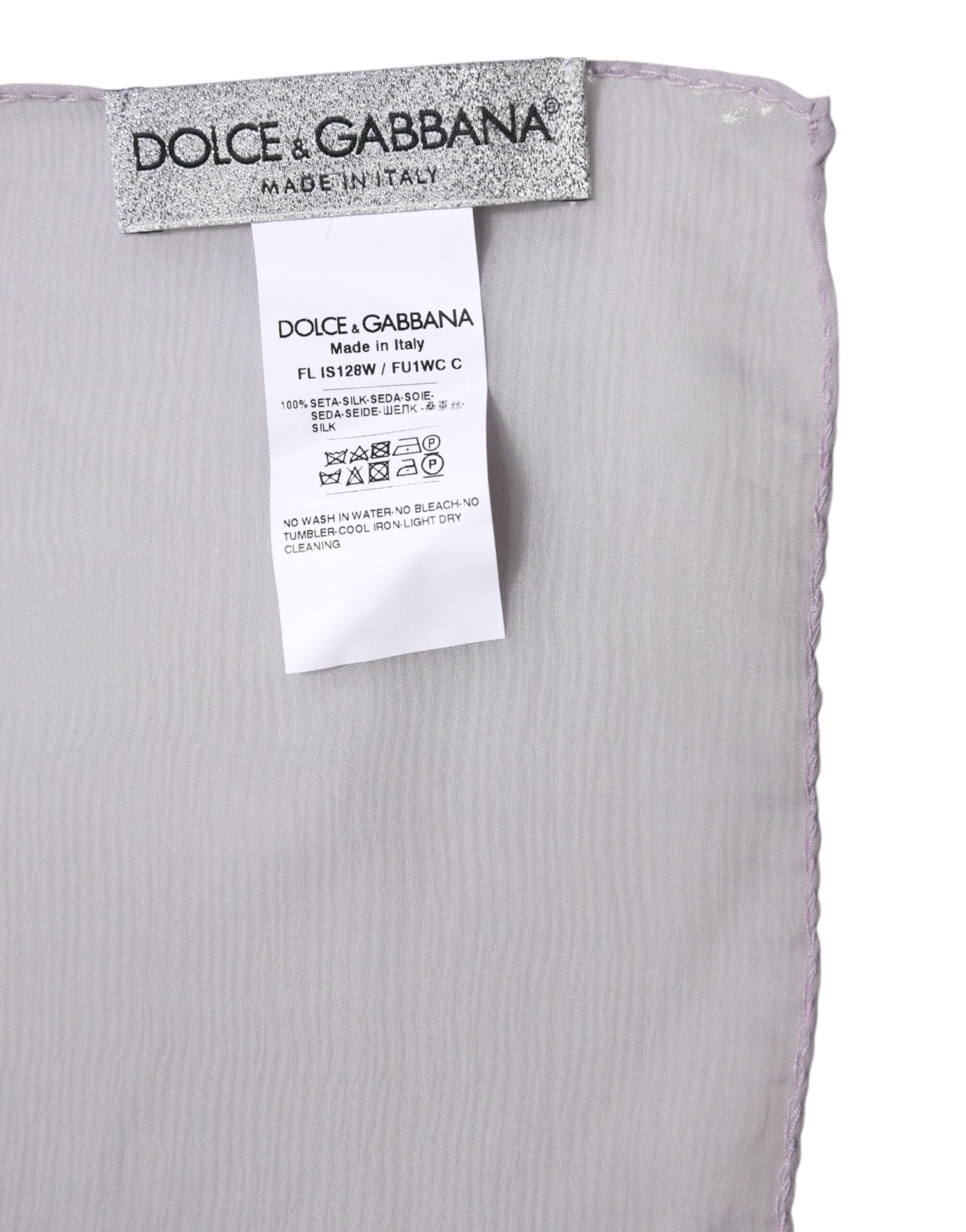 Dolce & Gabbana Purple Silk Rectangle Wrap Shawl Scarf -   -  Dolce & Gabbana.
