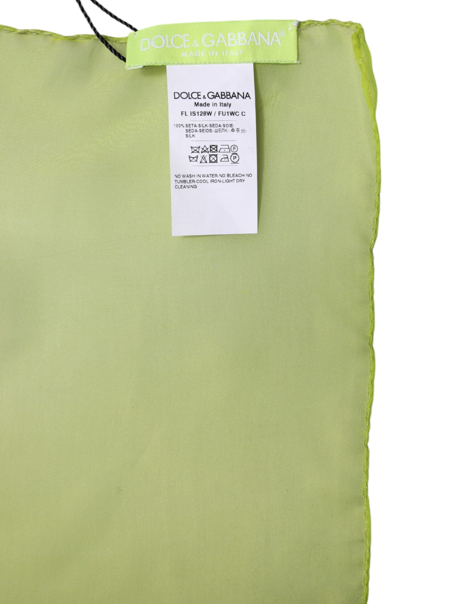 Dolce & Gabbana Green Silk Rectangle Wrap Shawl Neck Warmer Scarf -   -  Dolce & Gabbana.