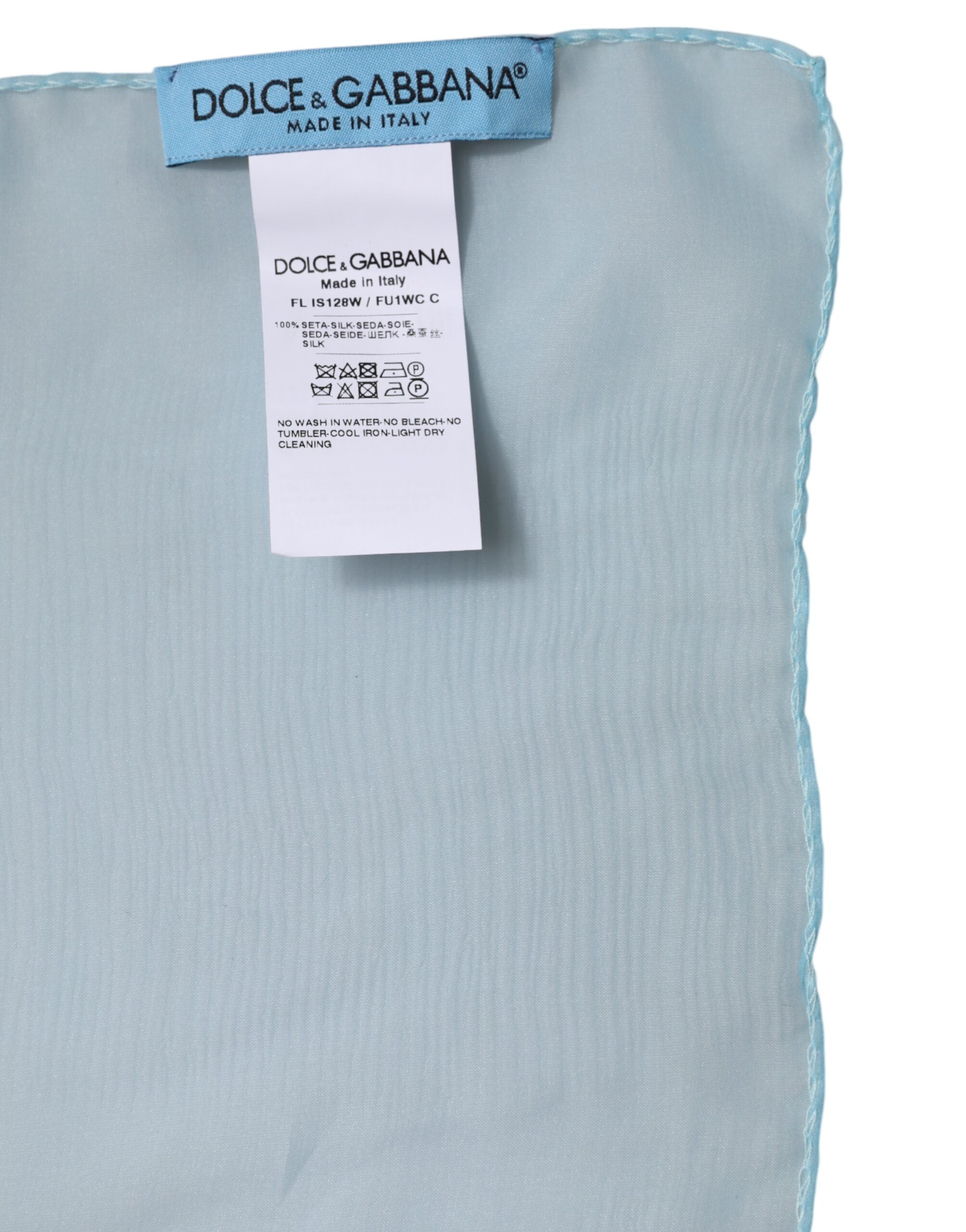 Dolce & Gabbana Light Blue Silk Rectangle Wrap Shawl Scarf -   -  Dolce & Gabbana.