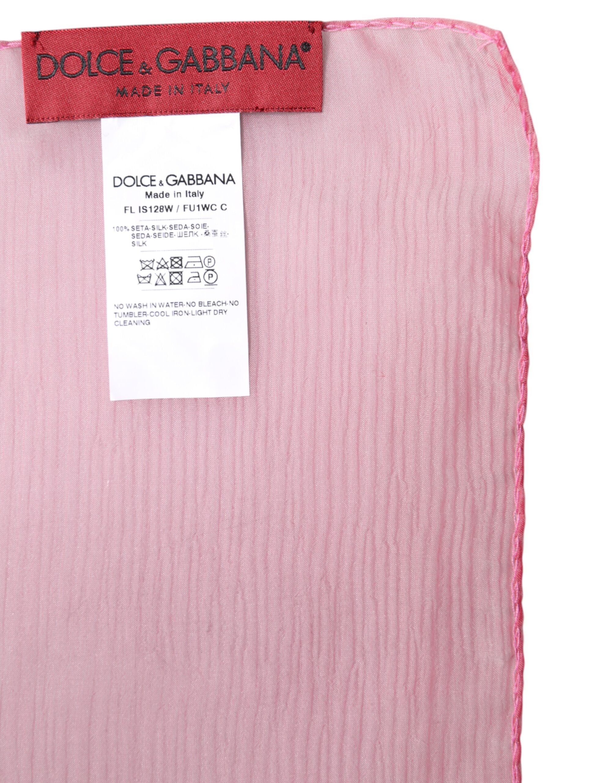 Dolce & Gabbana Pink Silk Rectangle Women Wrap Shawl Scarf -   -  Dolce & Gabbana.