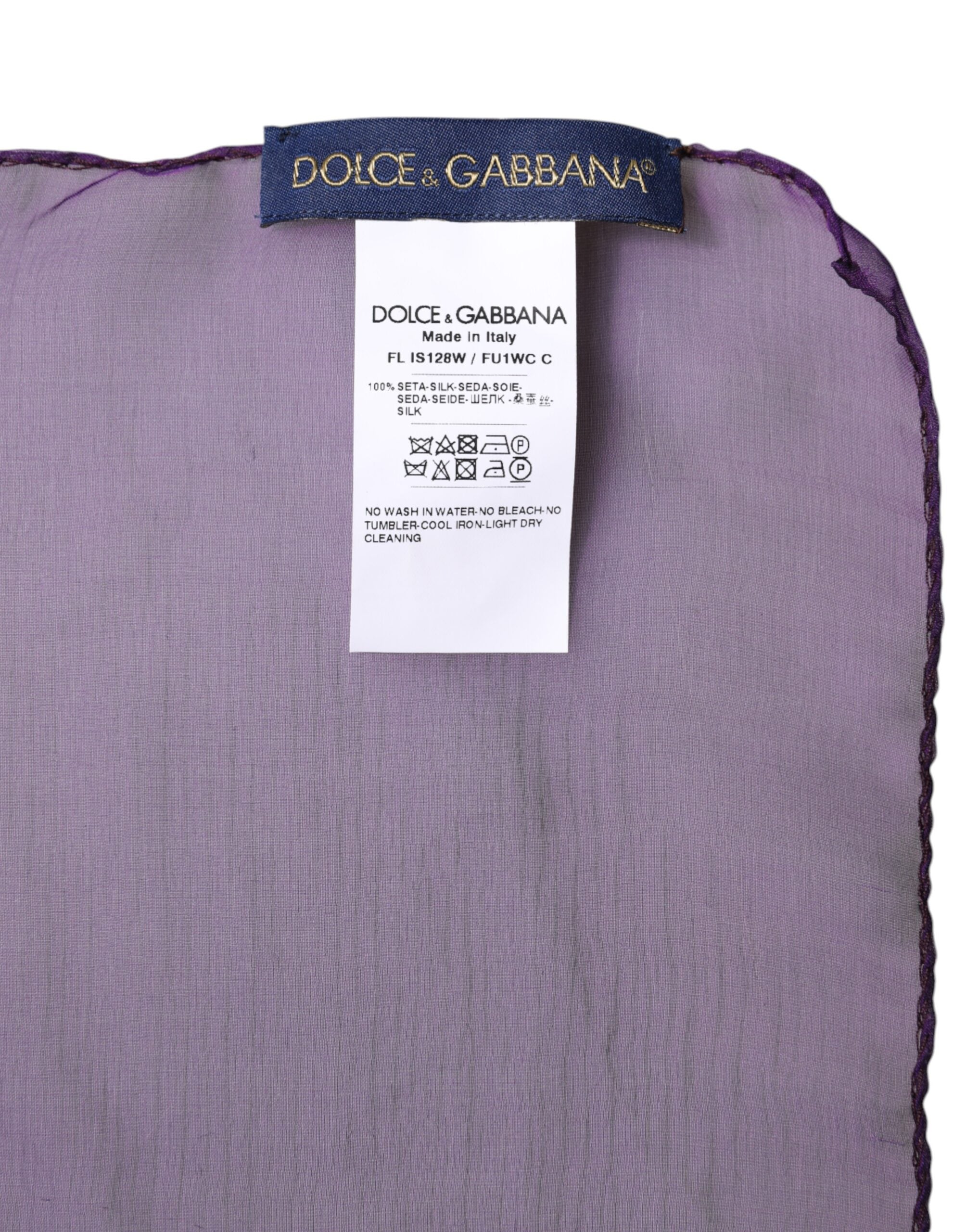 Dolce & Gabbana Purple Silk Rectangle Wrap Shawl Scarf -   -  Dolce & Gabbana.