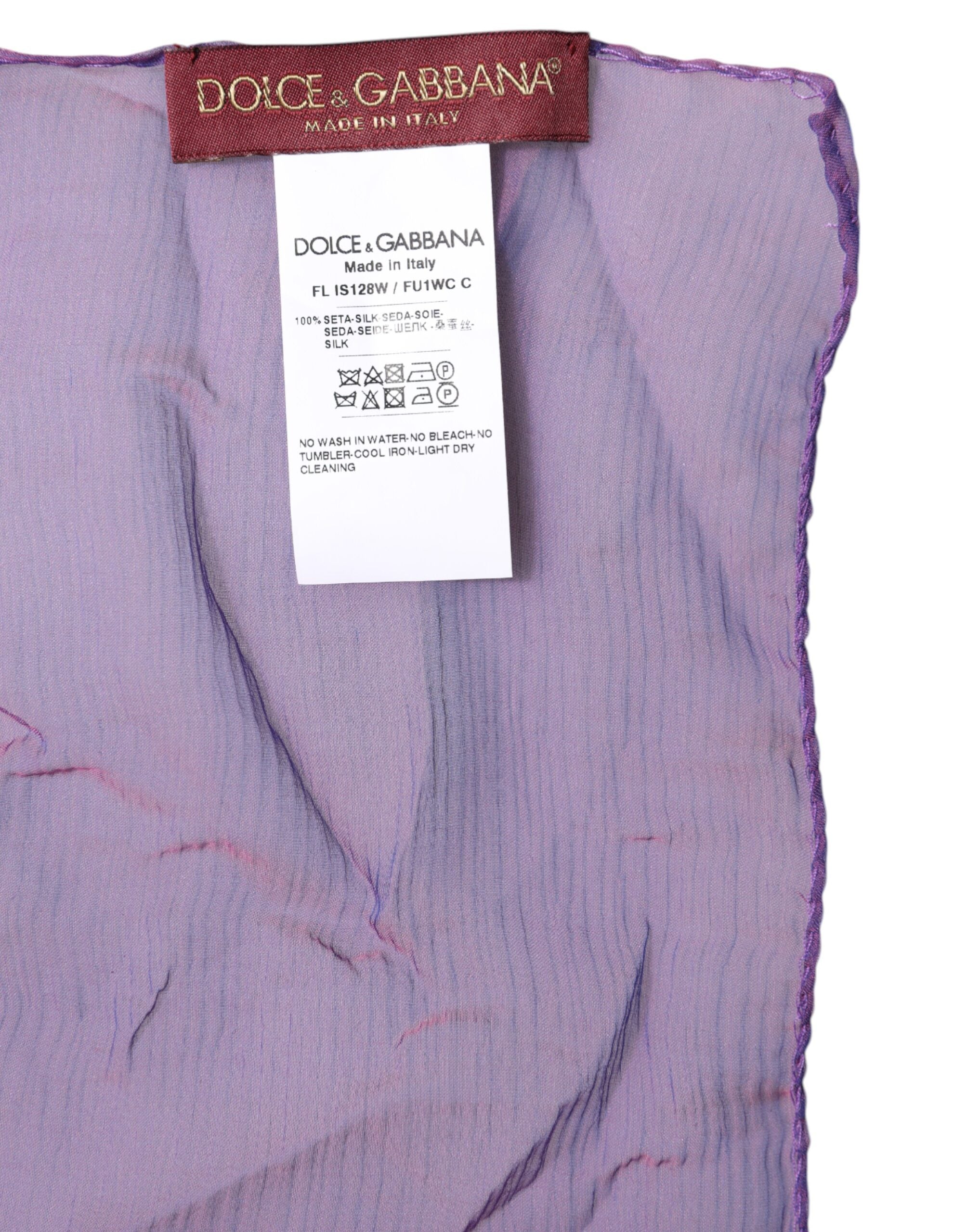 Dolce & Gabbana Purple Silk Rectangle Wrap Shawl Scarf -   -  Dolce & Gabbana.