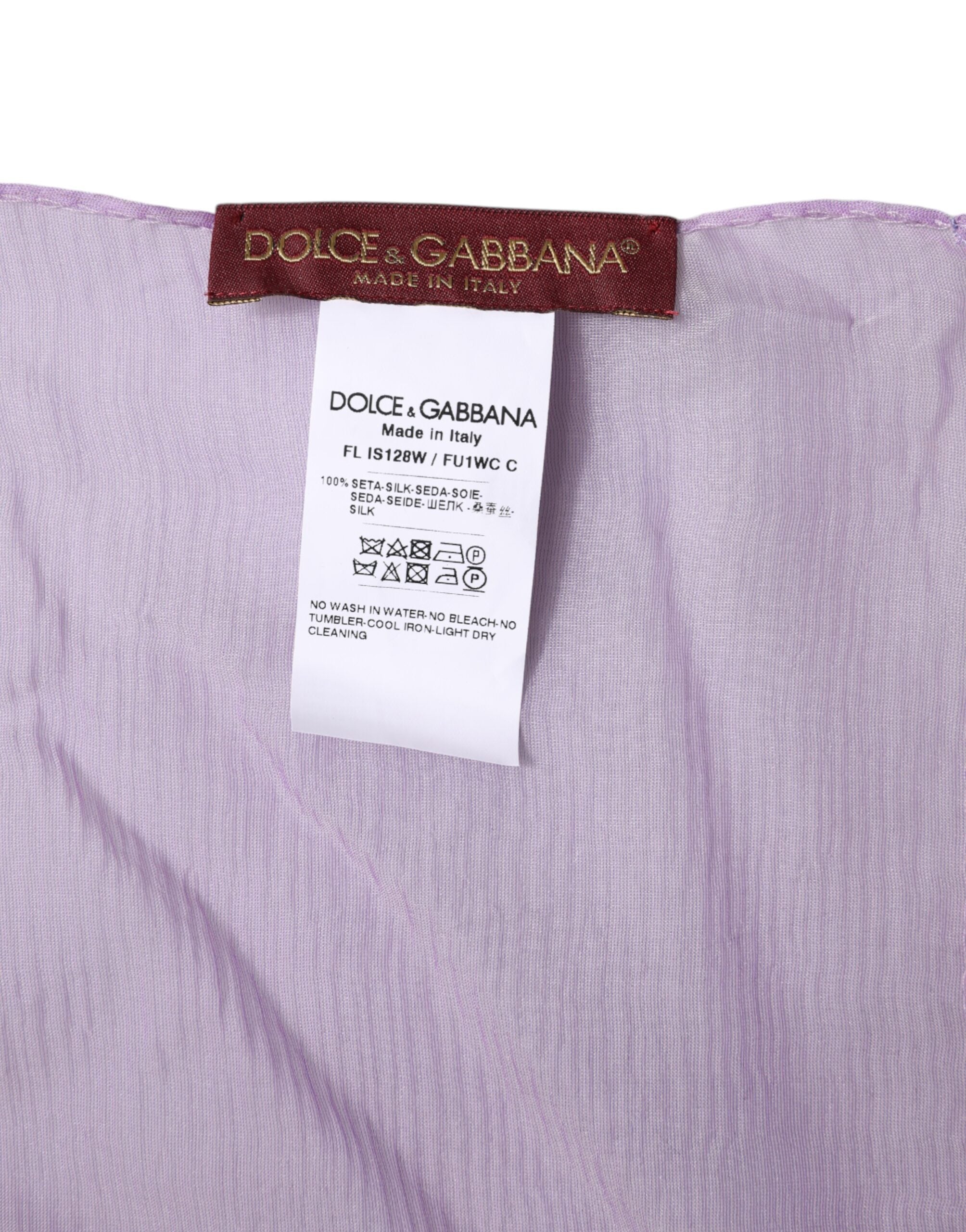 Dolce & Gabbana Purple Silk Rectangle Wrap Shawl Scarf -   -  Dolce & Gabbana.