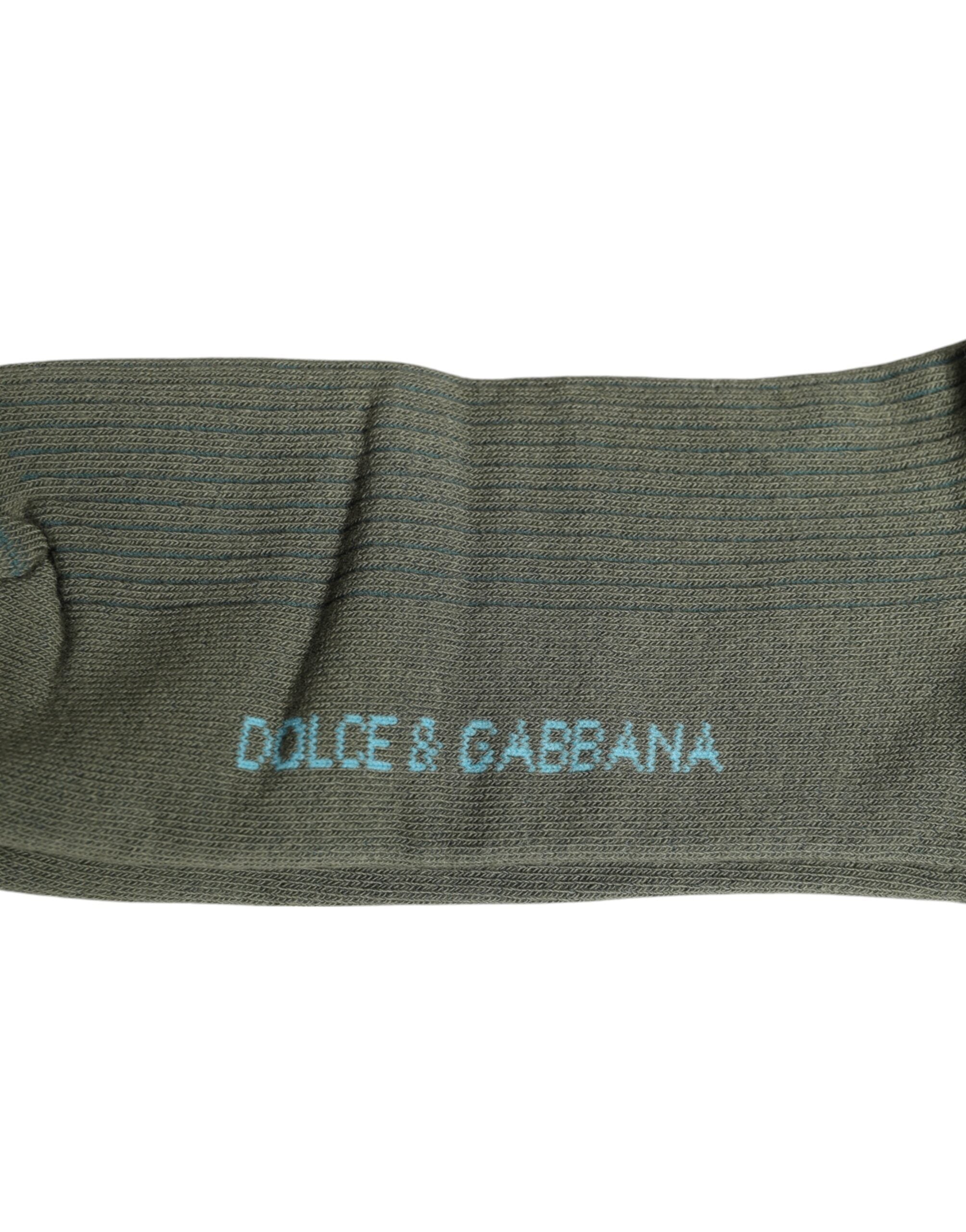 Dolce & Gabbana Gray Cotton DG Bear Mid Calf Socks -   -  Dolce & Gabbana.