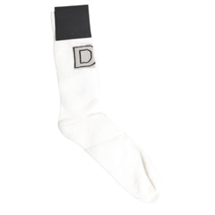 Dolce & Gabbana White Stretch OR VINCIT OMNIA Mid Calf Socks -   -  Dolce & Gabbana.
