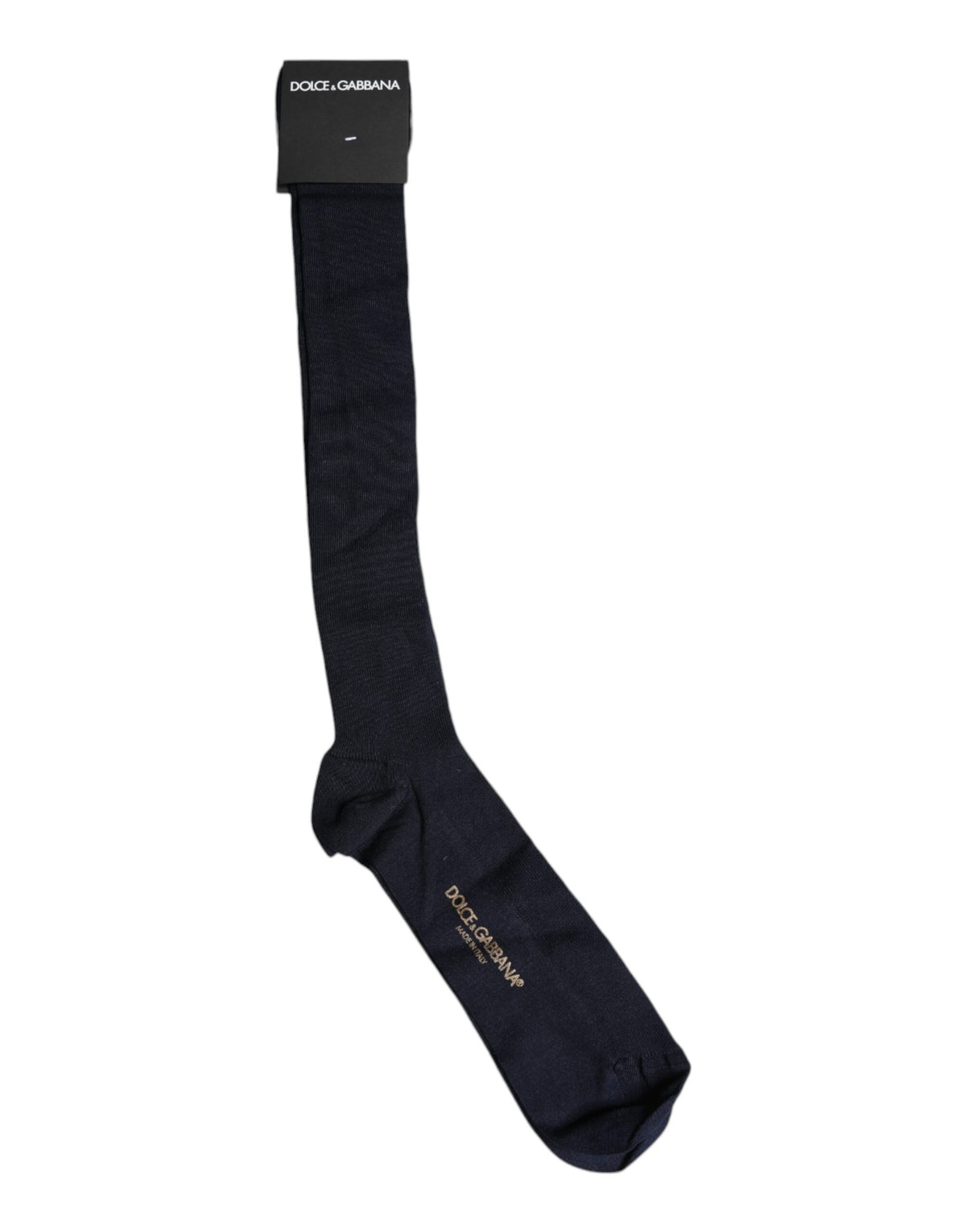 Dolce & Gabbana Black Viscose Logo Over The Calf Socks -   -  Dolce & Gabbana.