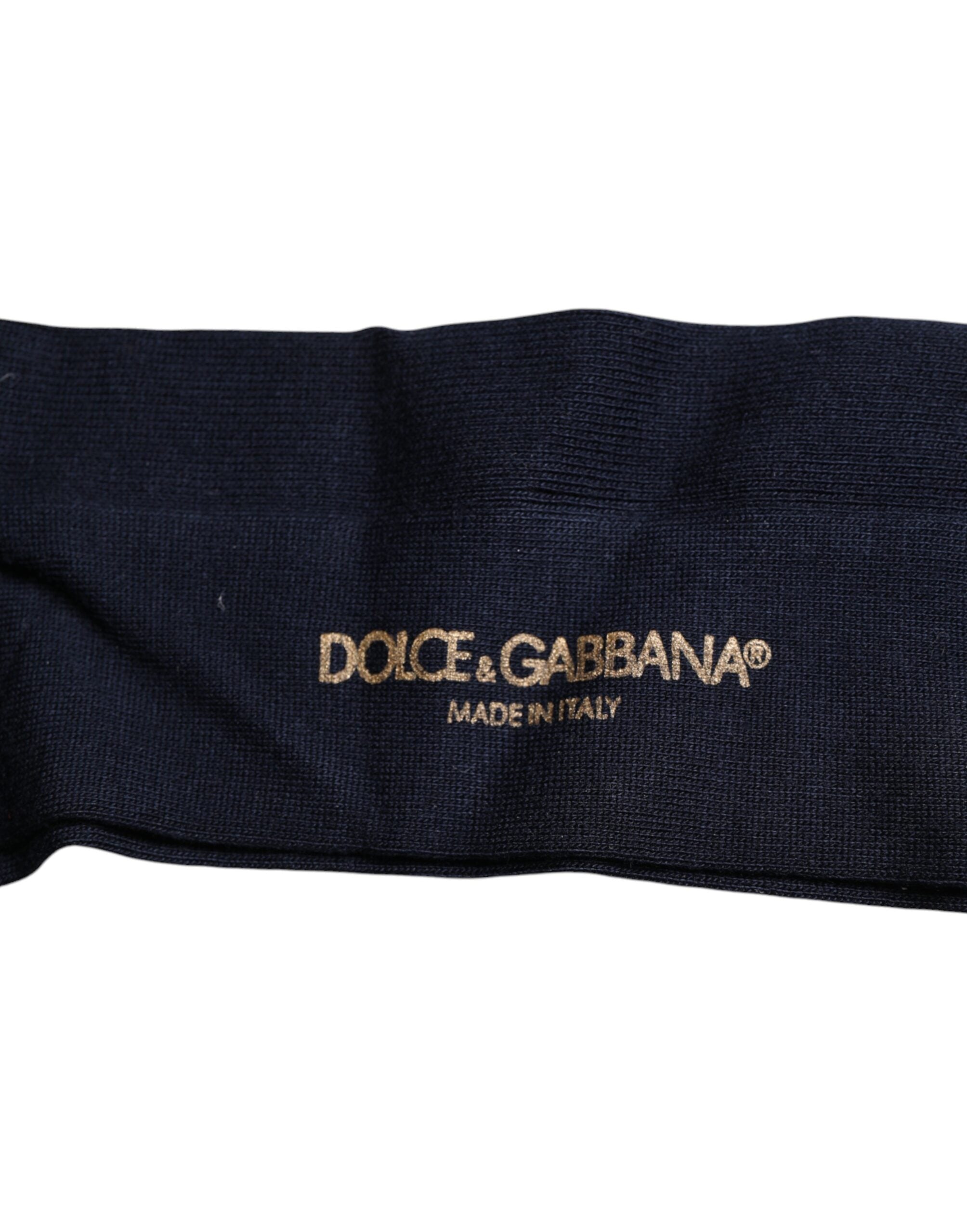 Dolce & Gabbana Black Viscose Logo Over The Calf Socks -   -  Dolce & Gabbana.