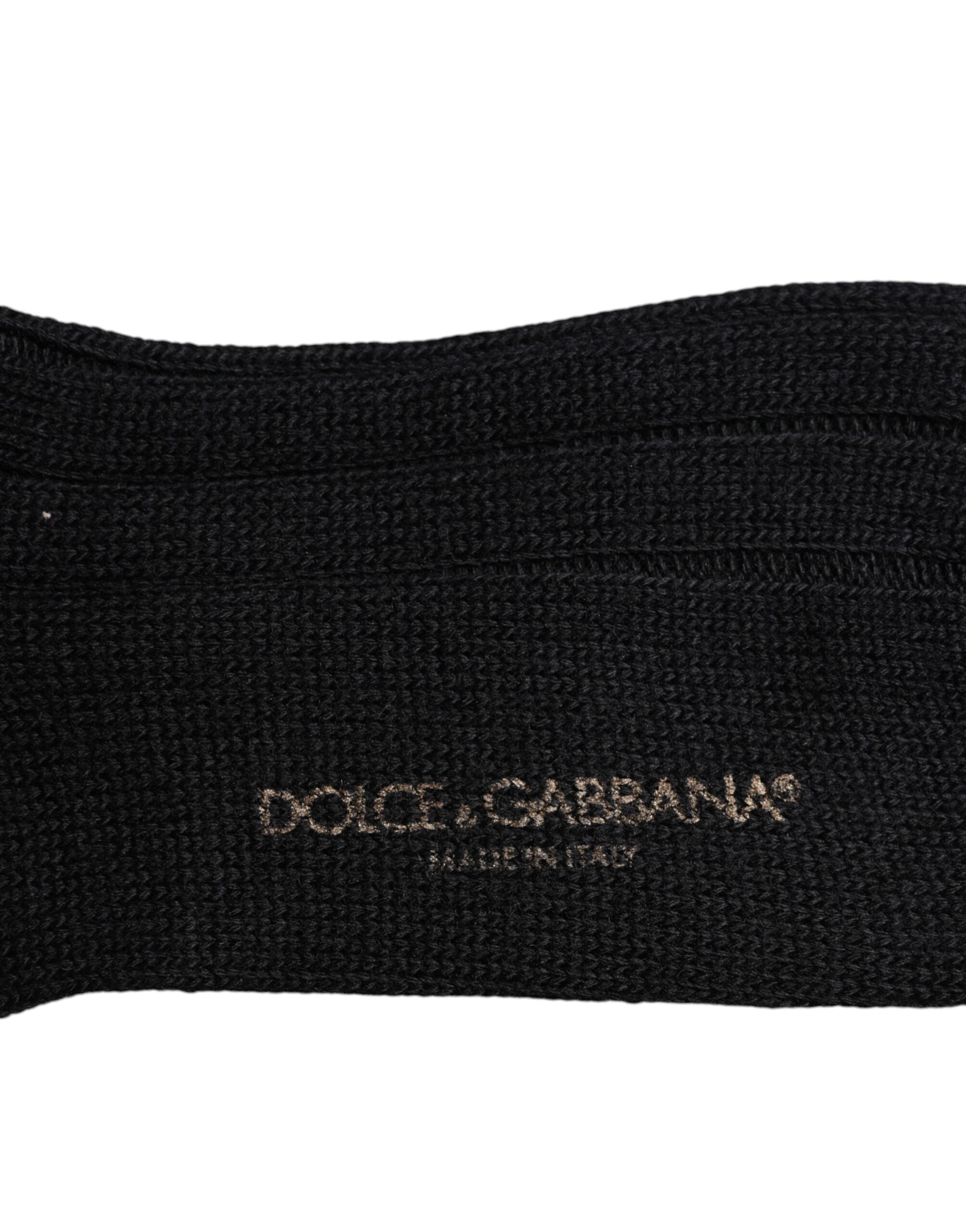 Dolce & Gabbana Black DG Logo Print Over The Calf Socks -   -  Dolce & Gabbana.